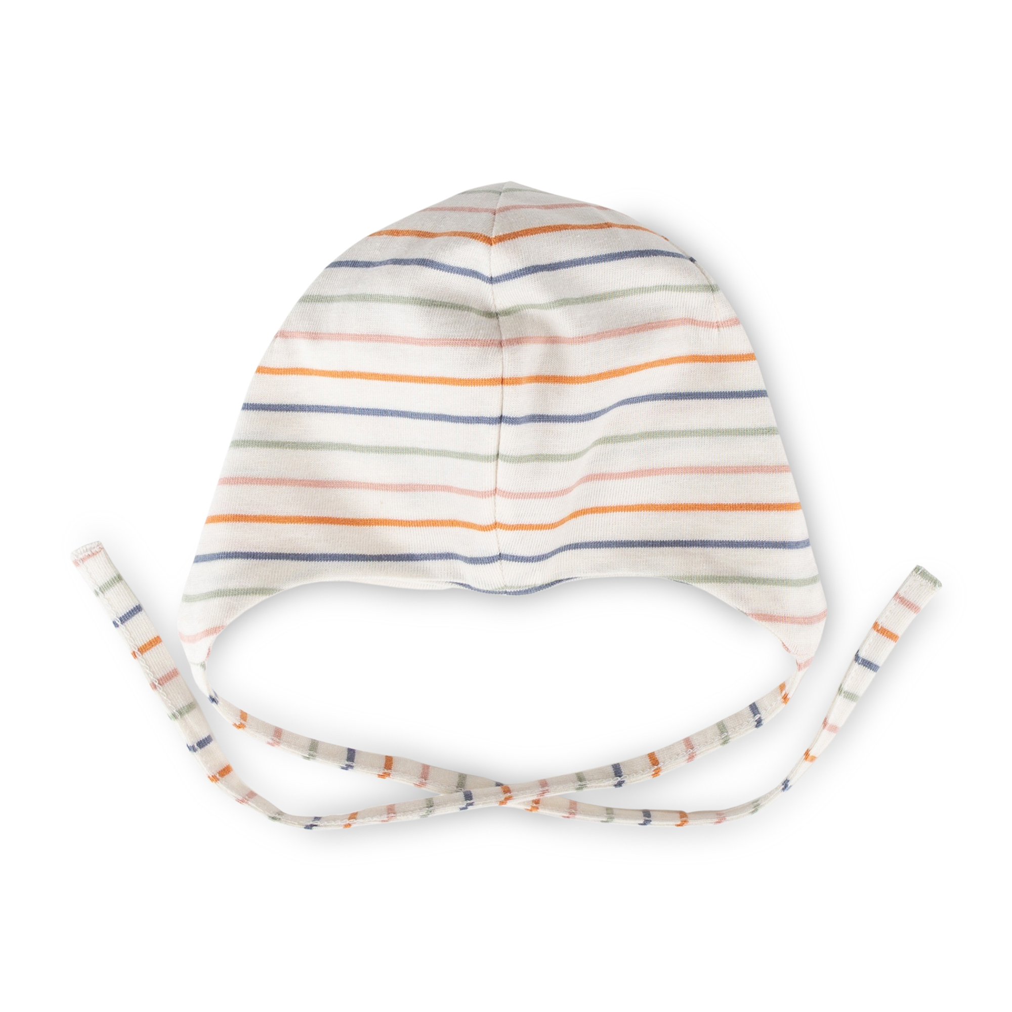 Newborn baby hat with ties, striped