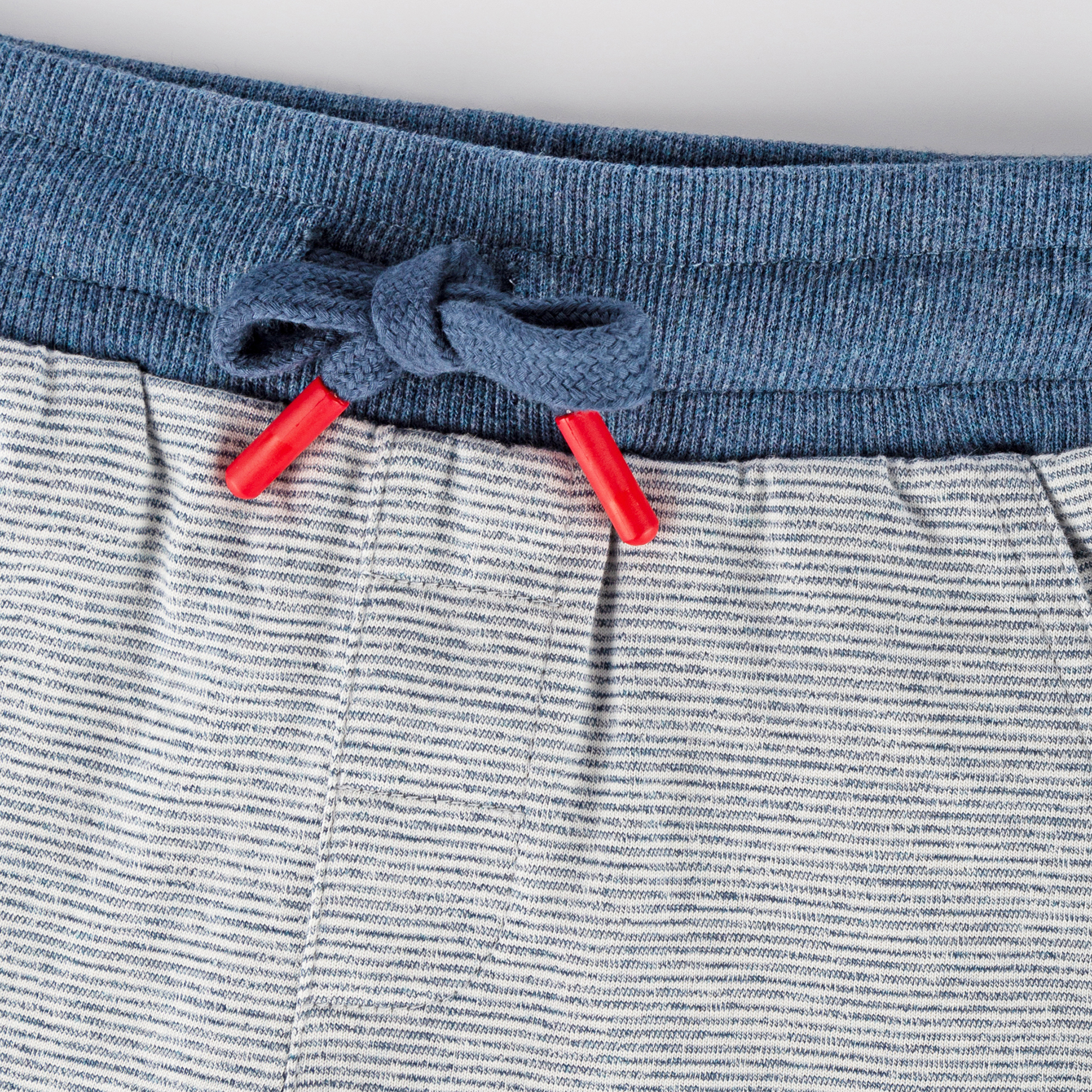 Children's jersey bermuda shorts with pockets, blue/white marl