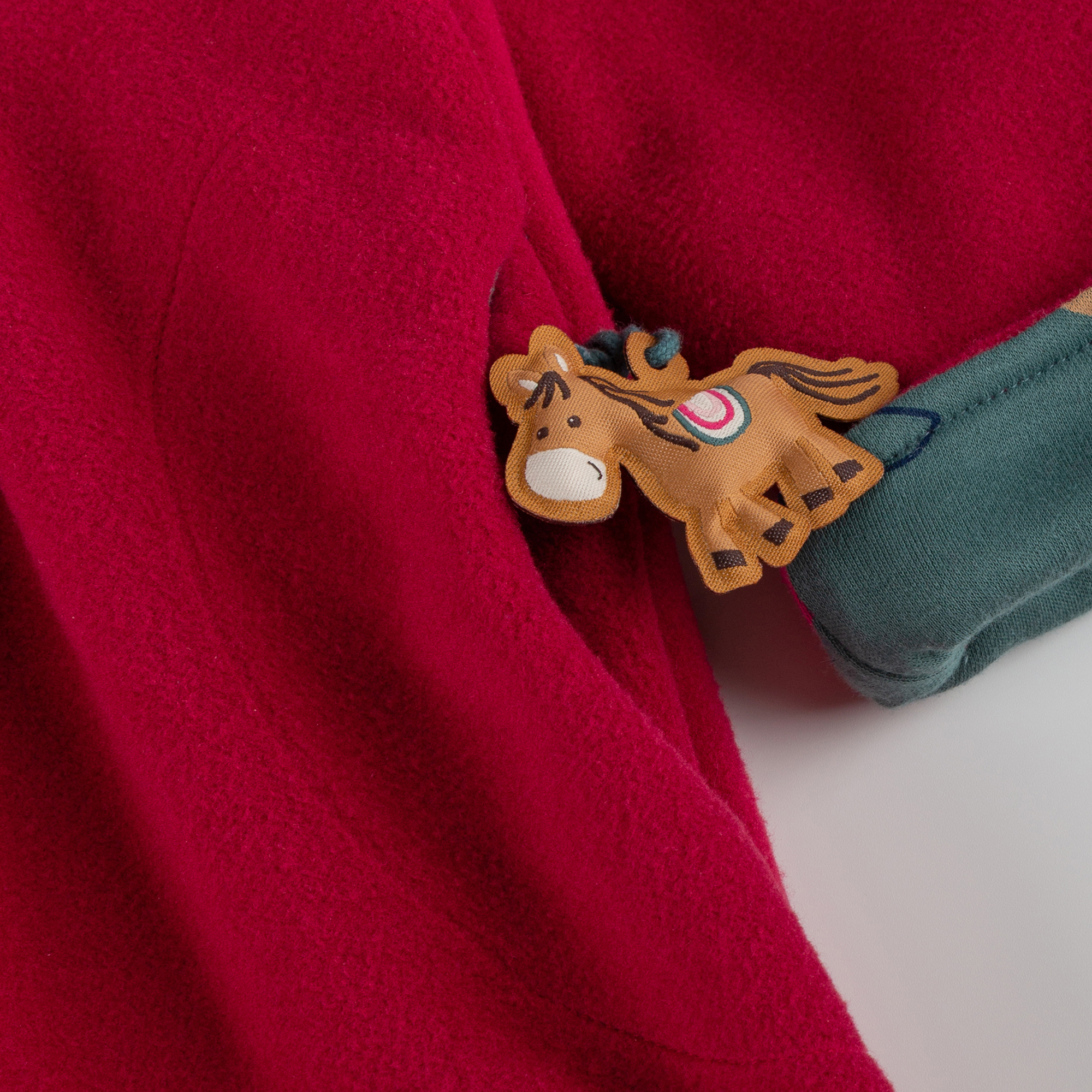 Hooded children's fleece dress coat, lined, Pony Love Hooded children's fleece dress coat, lined, Pony Love