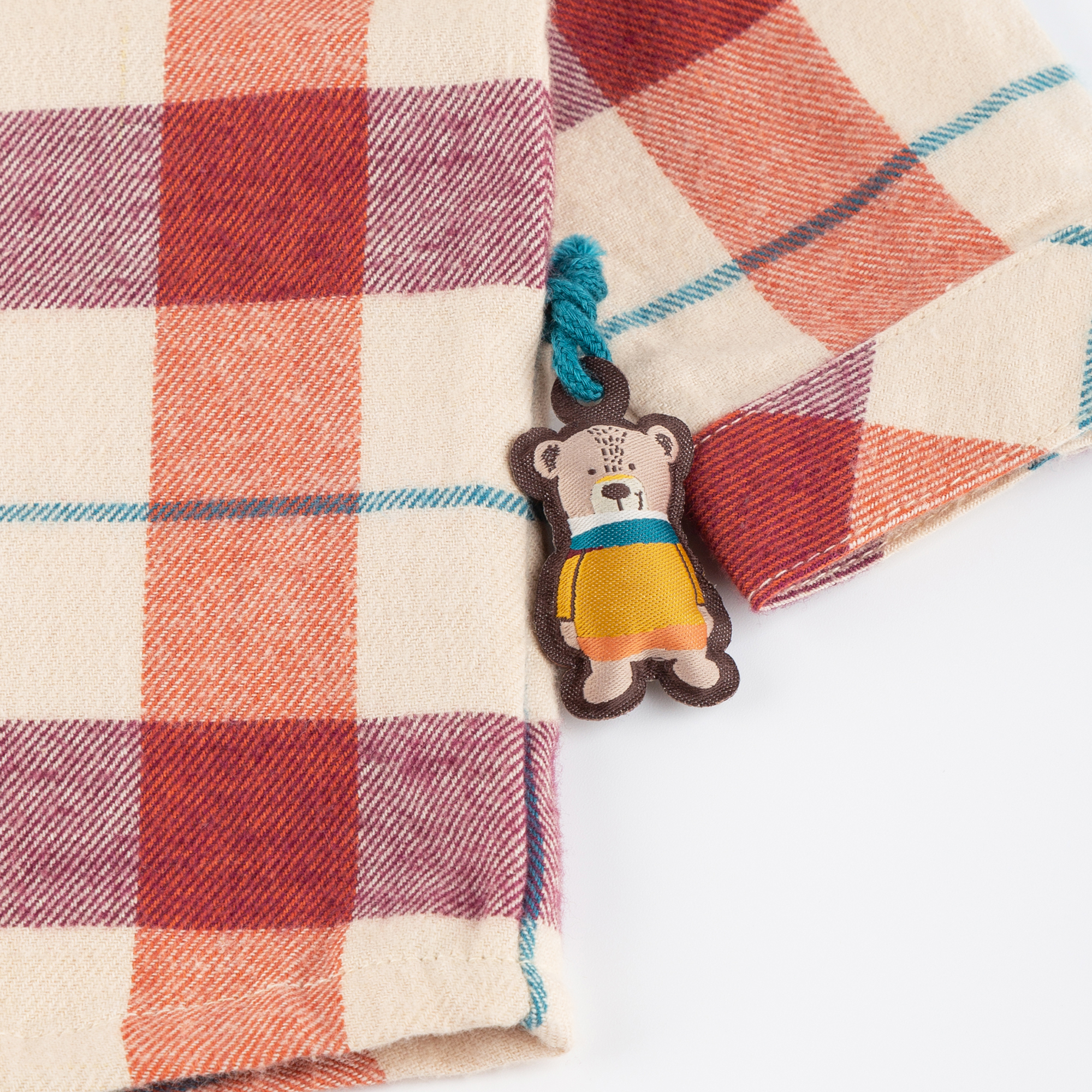 Baby boy check flannel shirt, Winter Animals