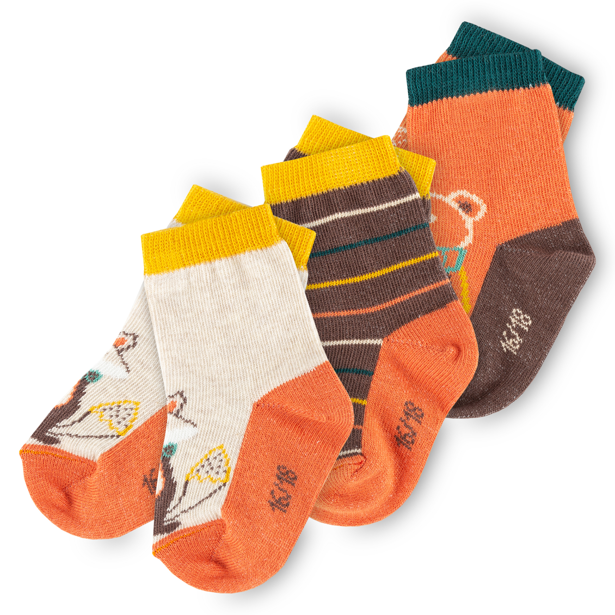 Kinder 3er Socken-Set Fuchs und Bär