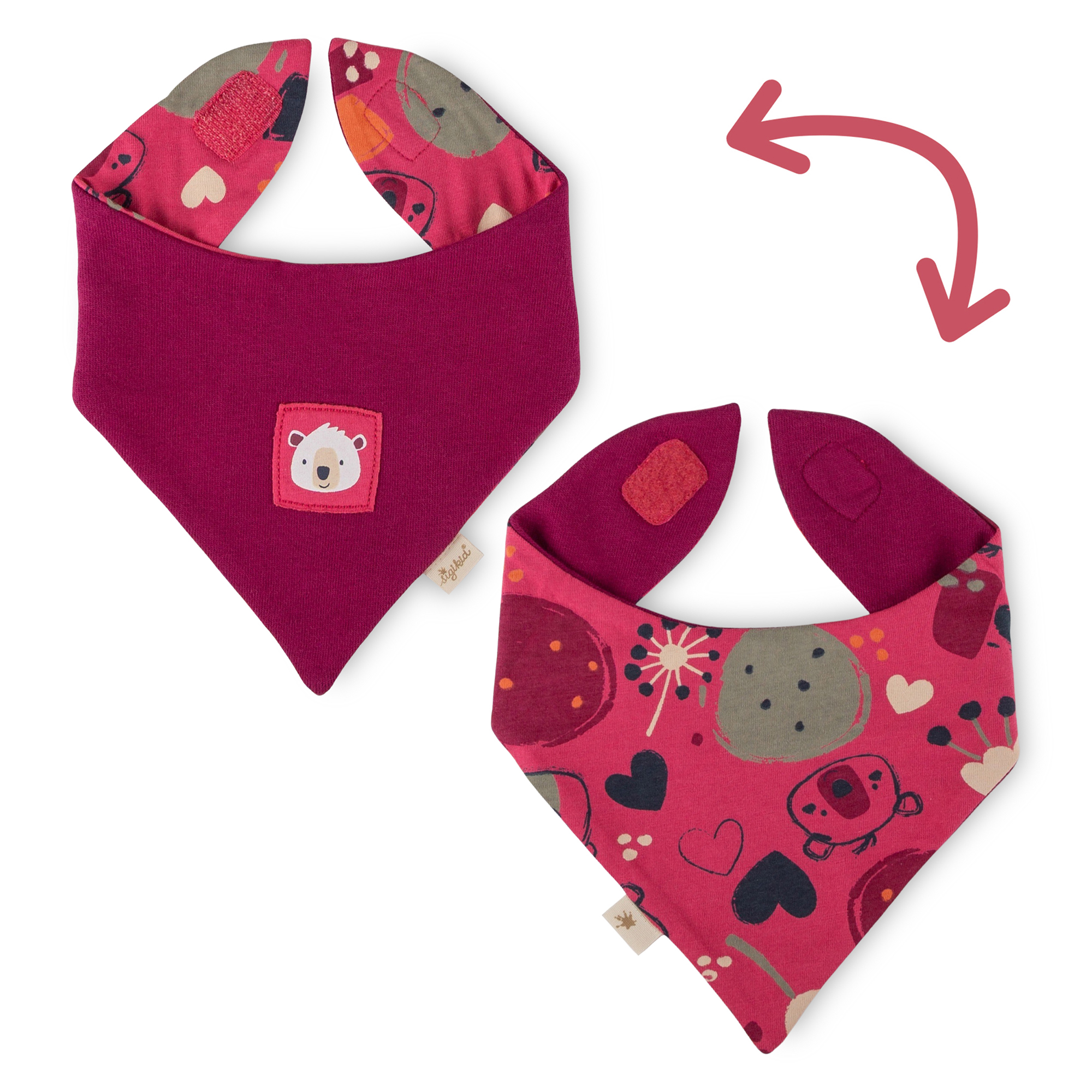 Baby Wendehalstuch Bärchen Fancy Forest Print, pink Baby Wendehalstuch Bärchen Fancy Forest Print, pink