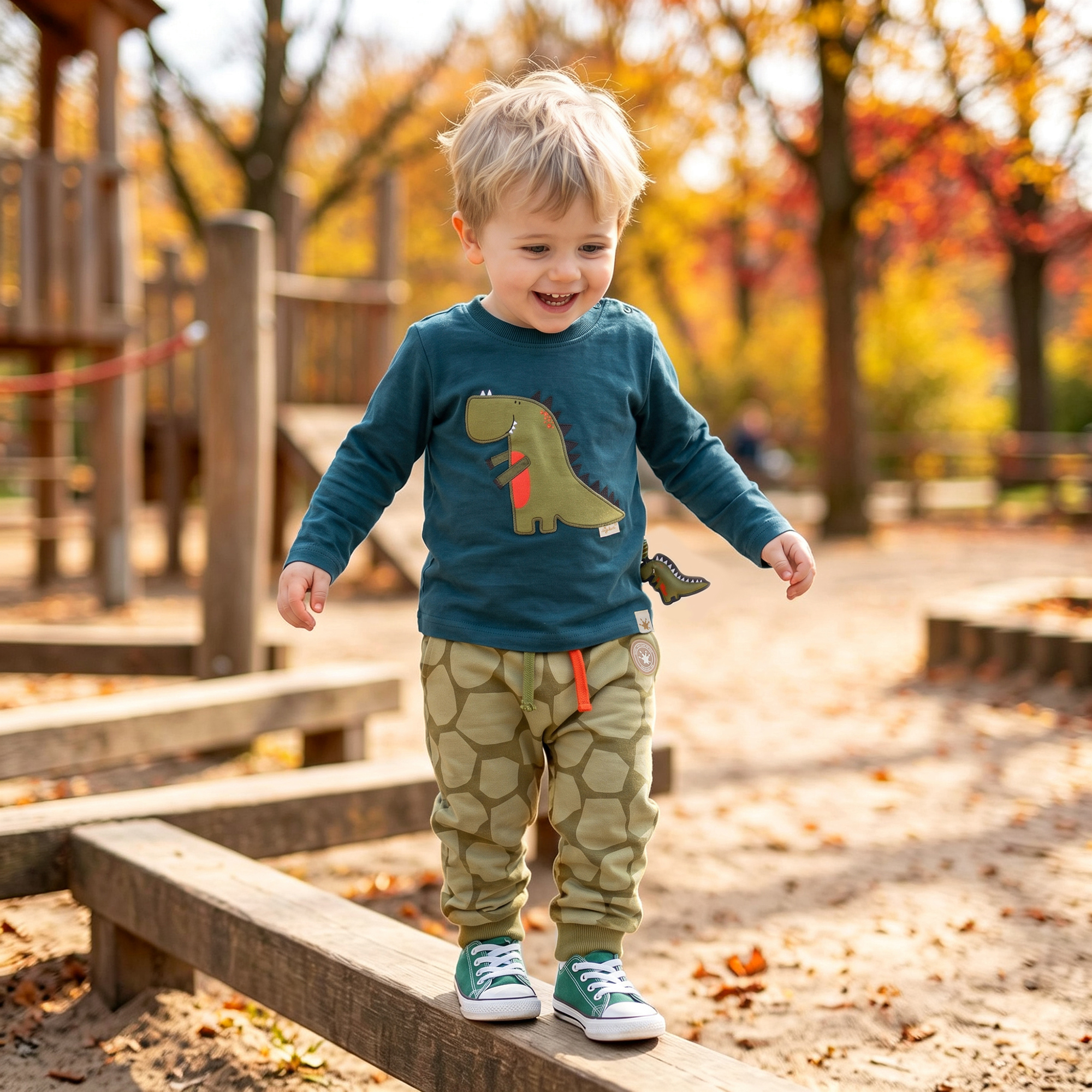 Baby Sweathose khaki, Dino Fun