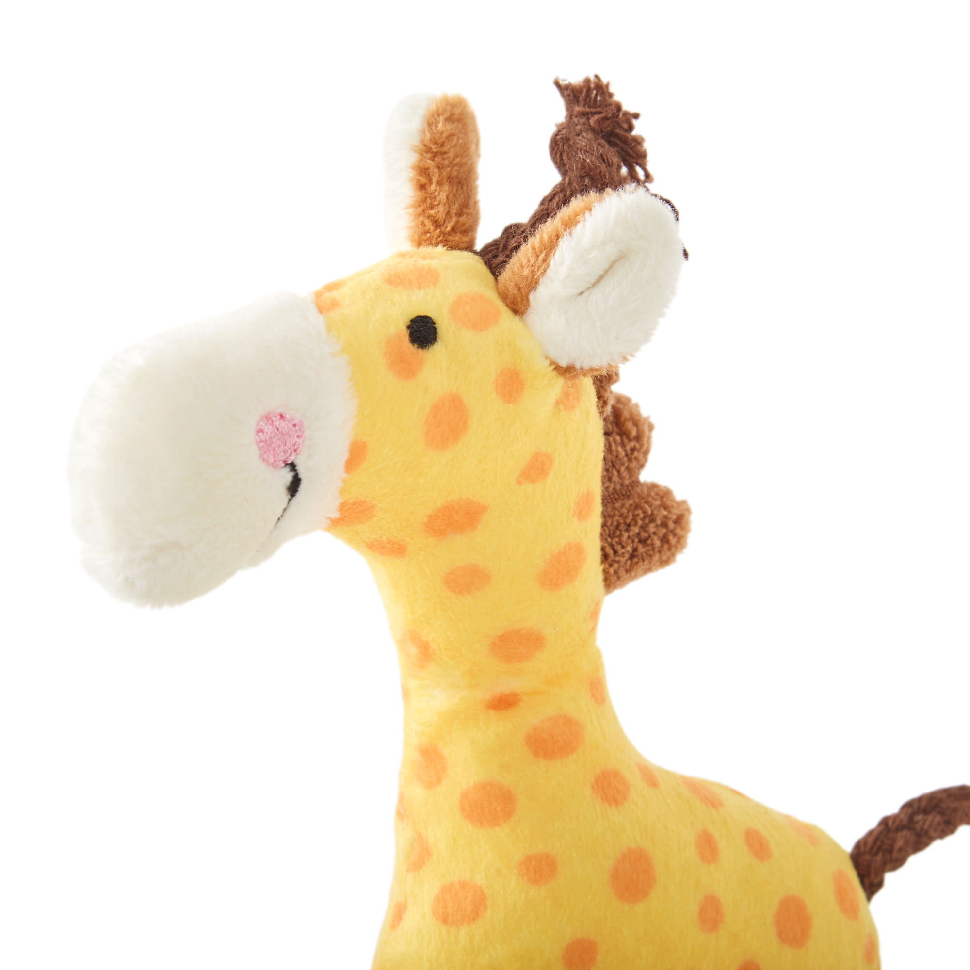 Cheerful and soft: rattle giraffe