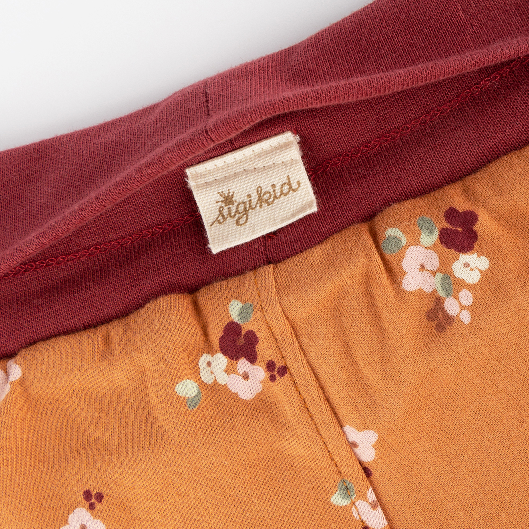 Reversible baby soft pants, dark red/caramel brown