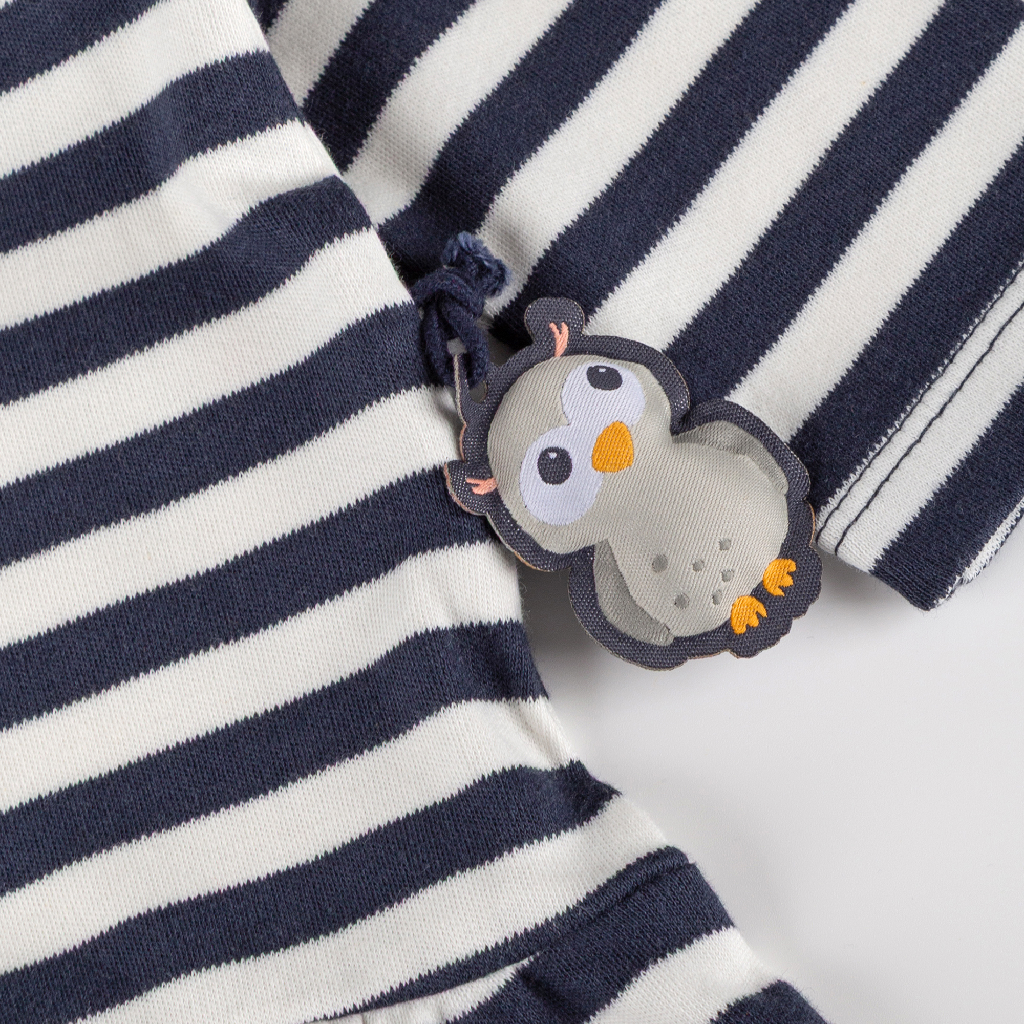 Baby Kleid Eule Curious Owl, blau-weiß geringelt