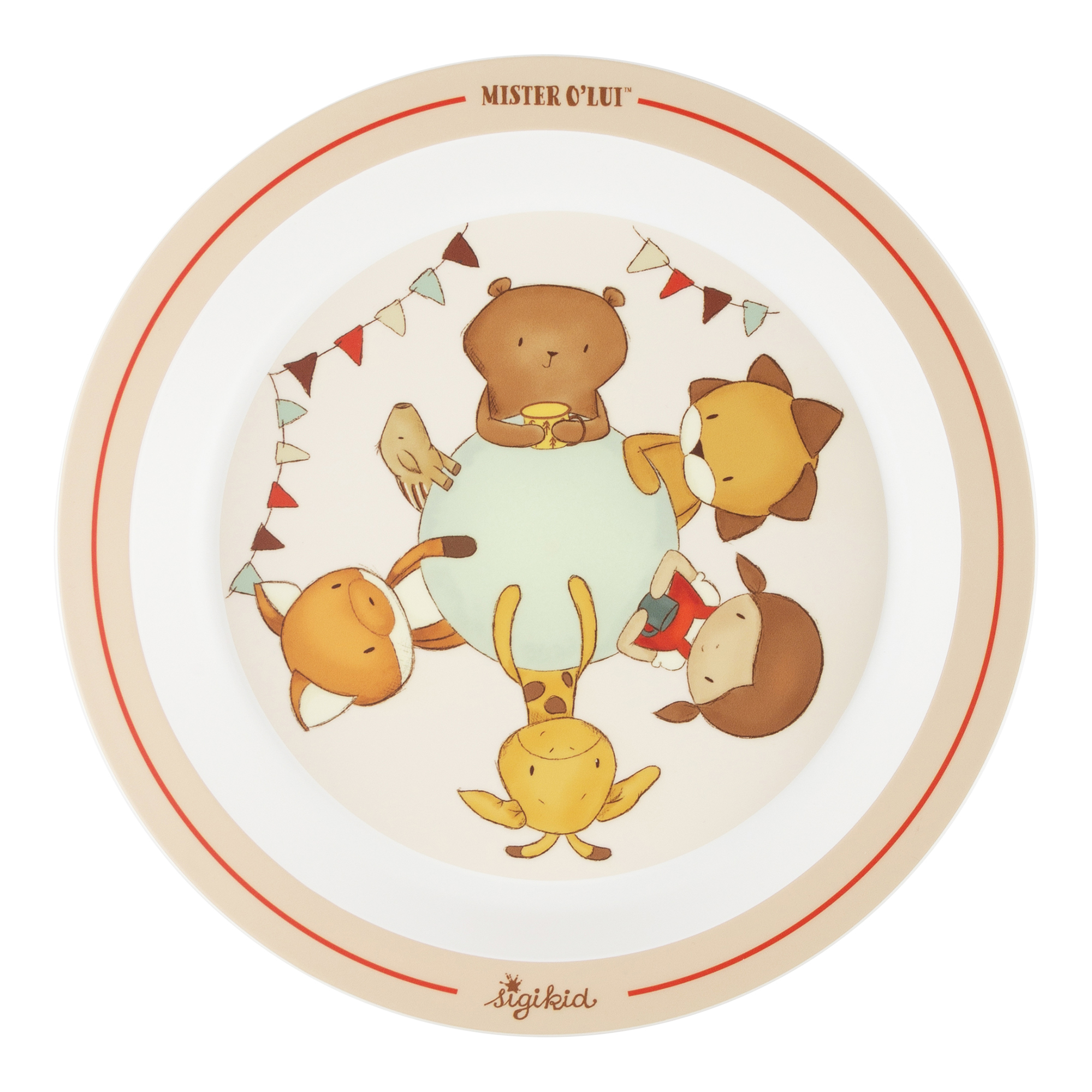 Children's plate beaverbear Mister O'Lui & friends, rPET Children's plate beaverbear Mister O'Lui & friends, rPET