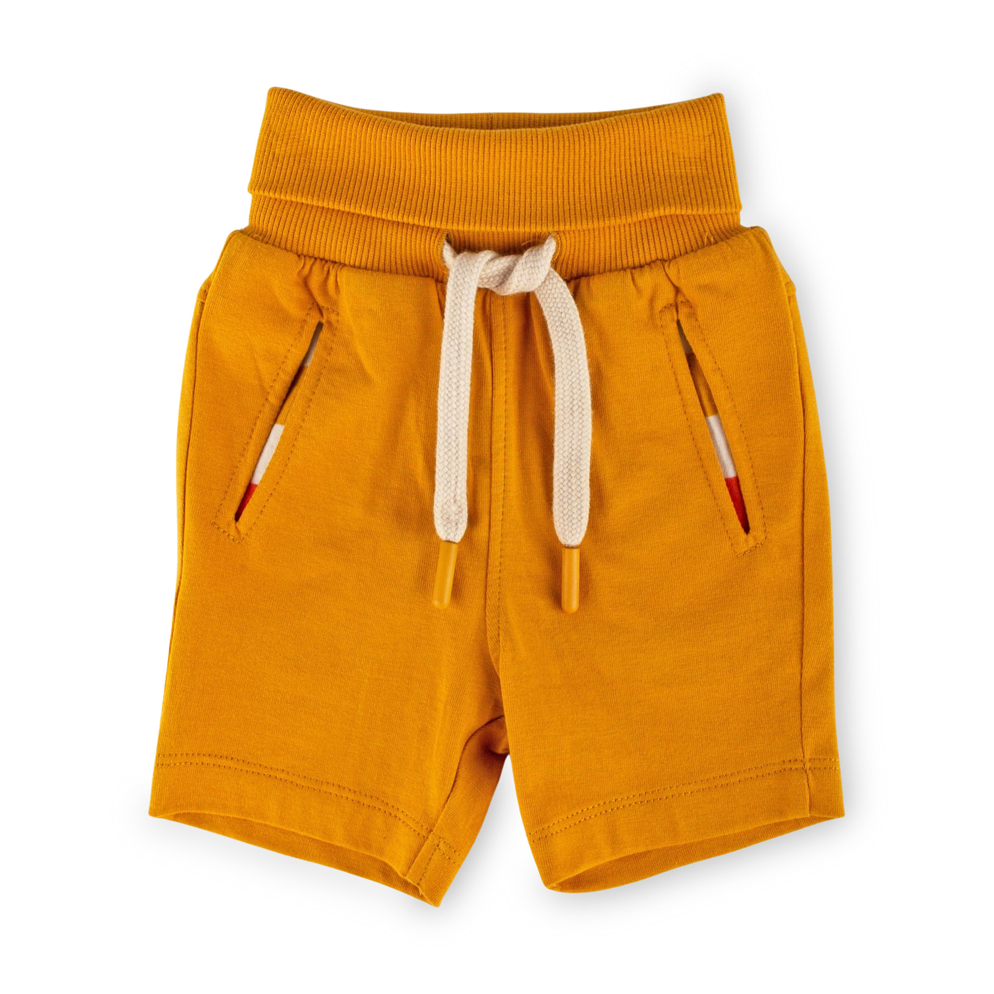 Baby foldover waistband bermuda shorts, honey yellow Baby foldover waistband bermuda shorts, honey yellow