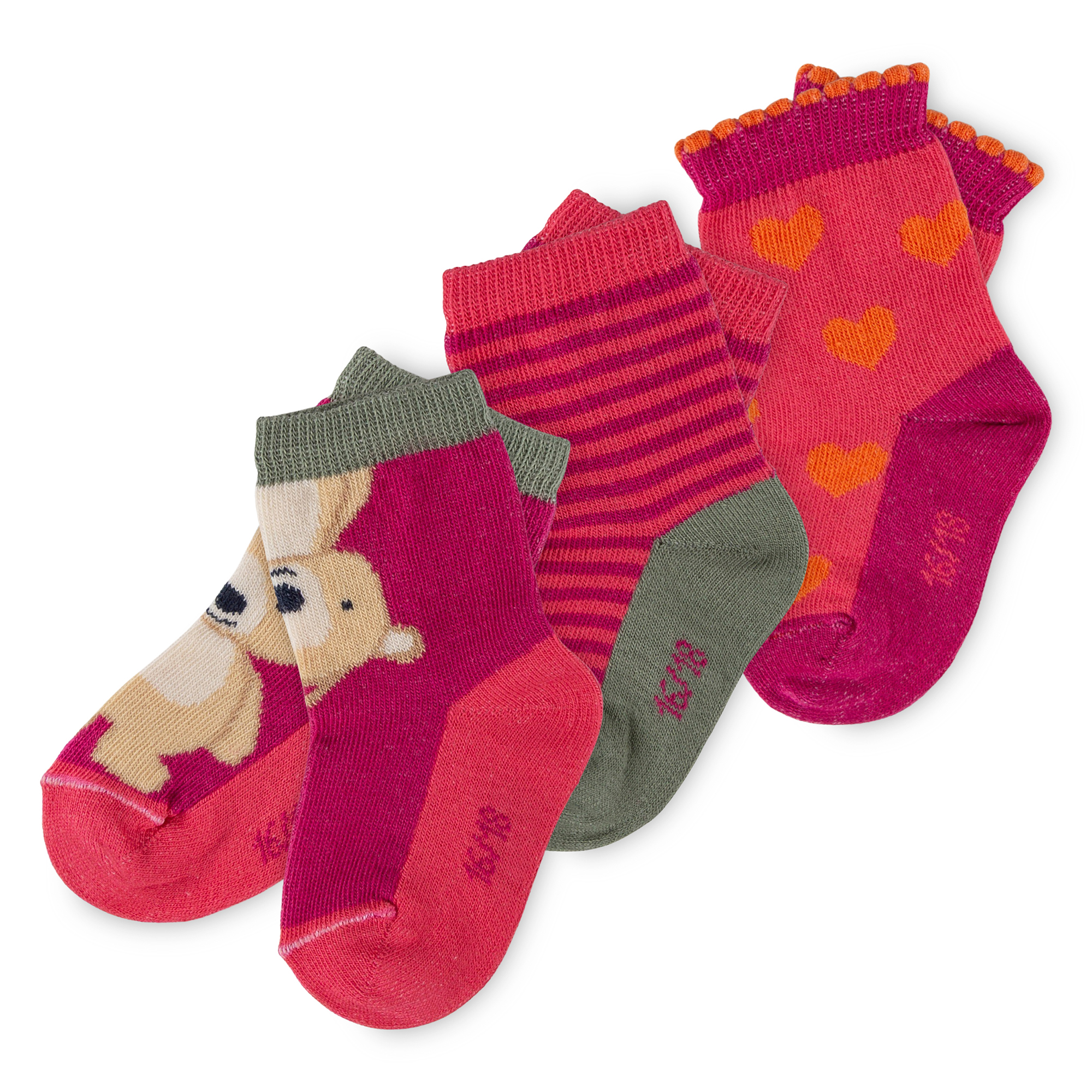 Kinder 3er Sockenset Bär Fancy Forest, pink