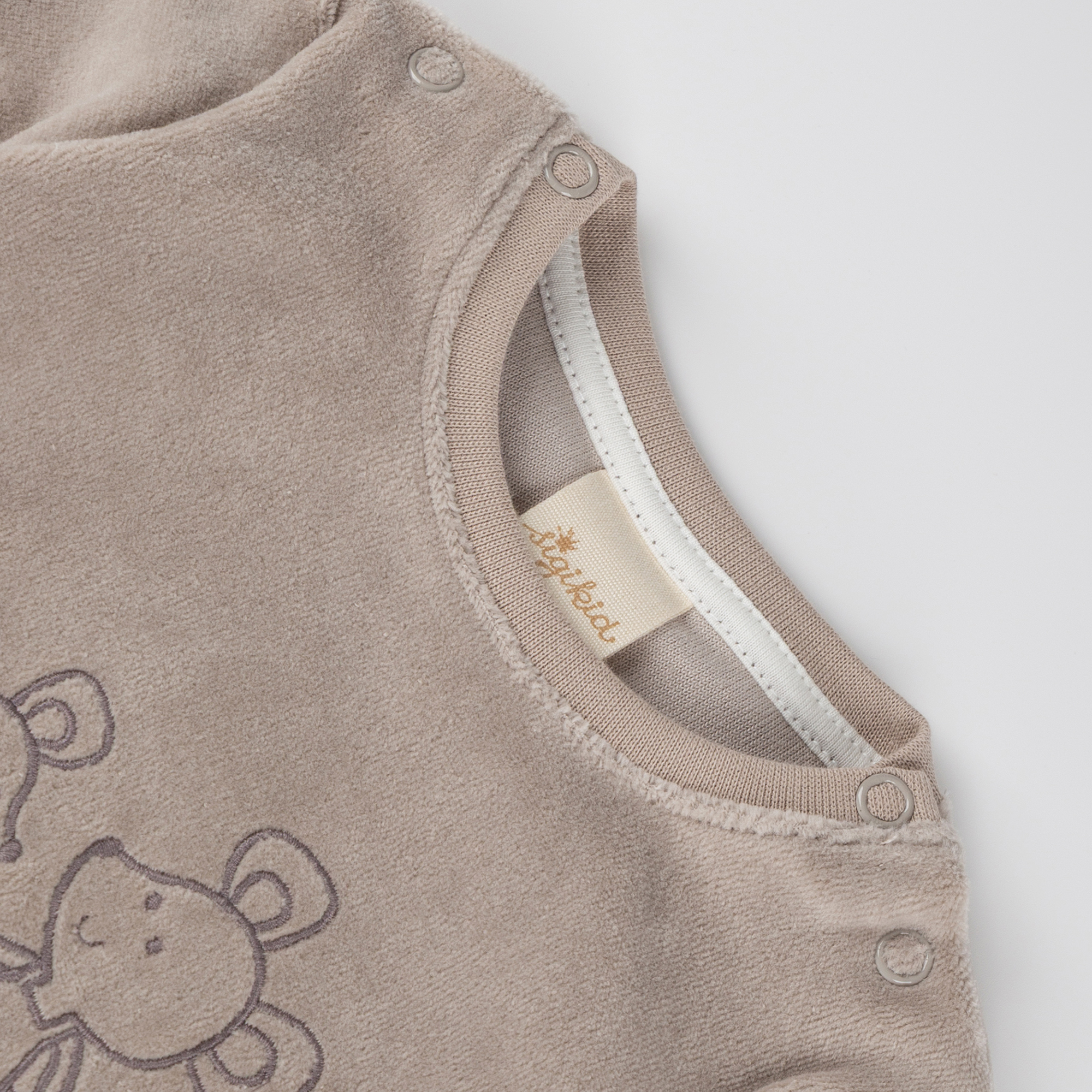 Newborn baby velour long sleeve Tee, silver gray