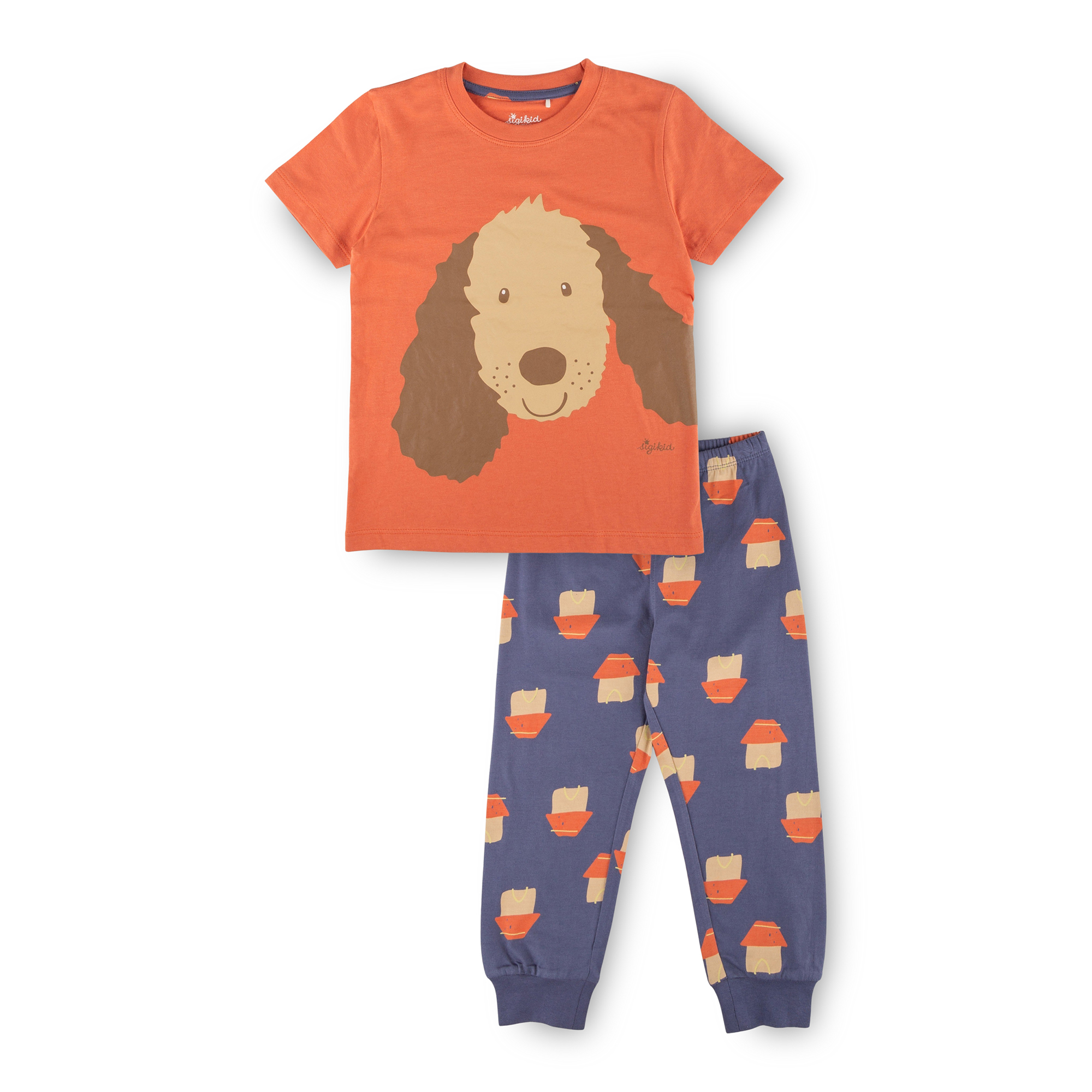 Children's short sleeve pajamas dog, red/blue Children's short sleeve pajamas dog, red/blue