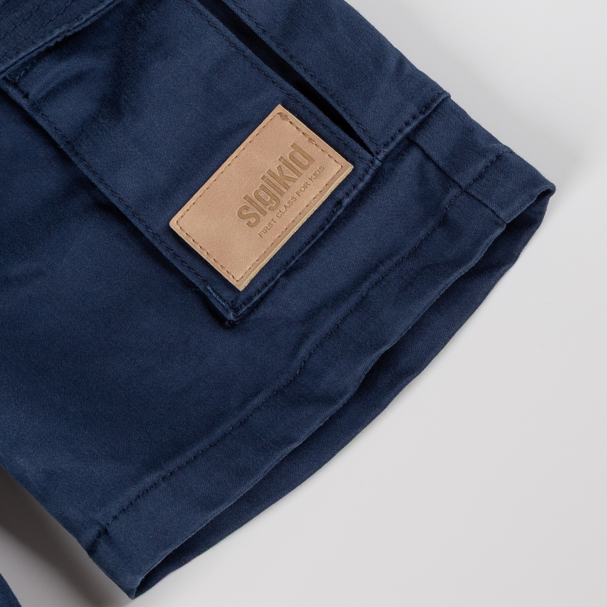 Kinder Gabardine Cargobermuda, dunkelblau