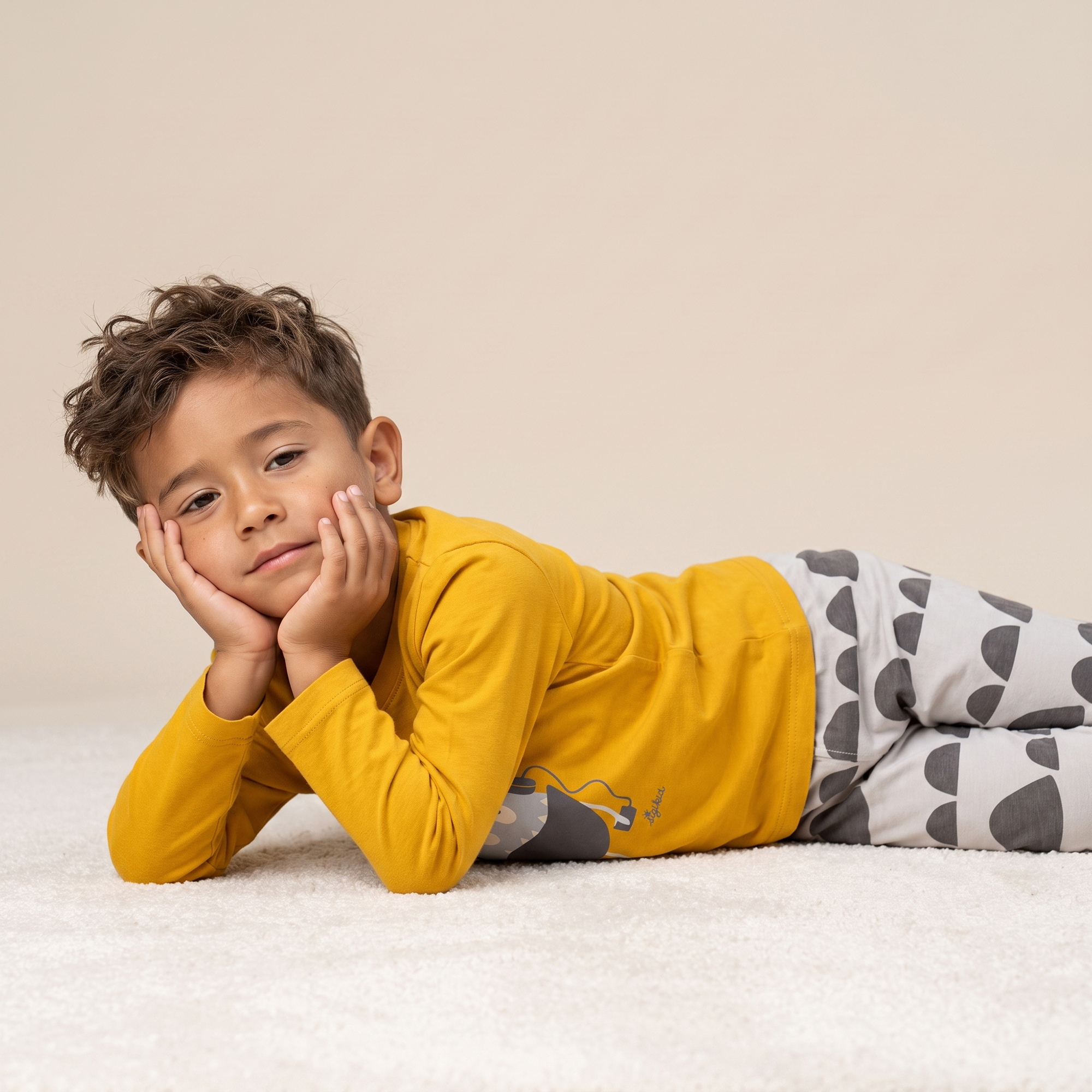 Children's long-sleeved pajamas music monster