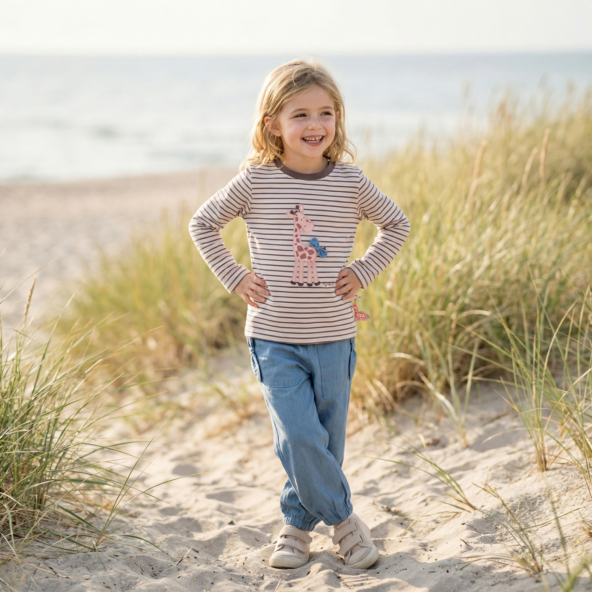 Striped children's long sleeve Tee, Savanne