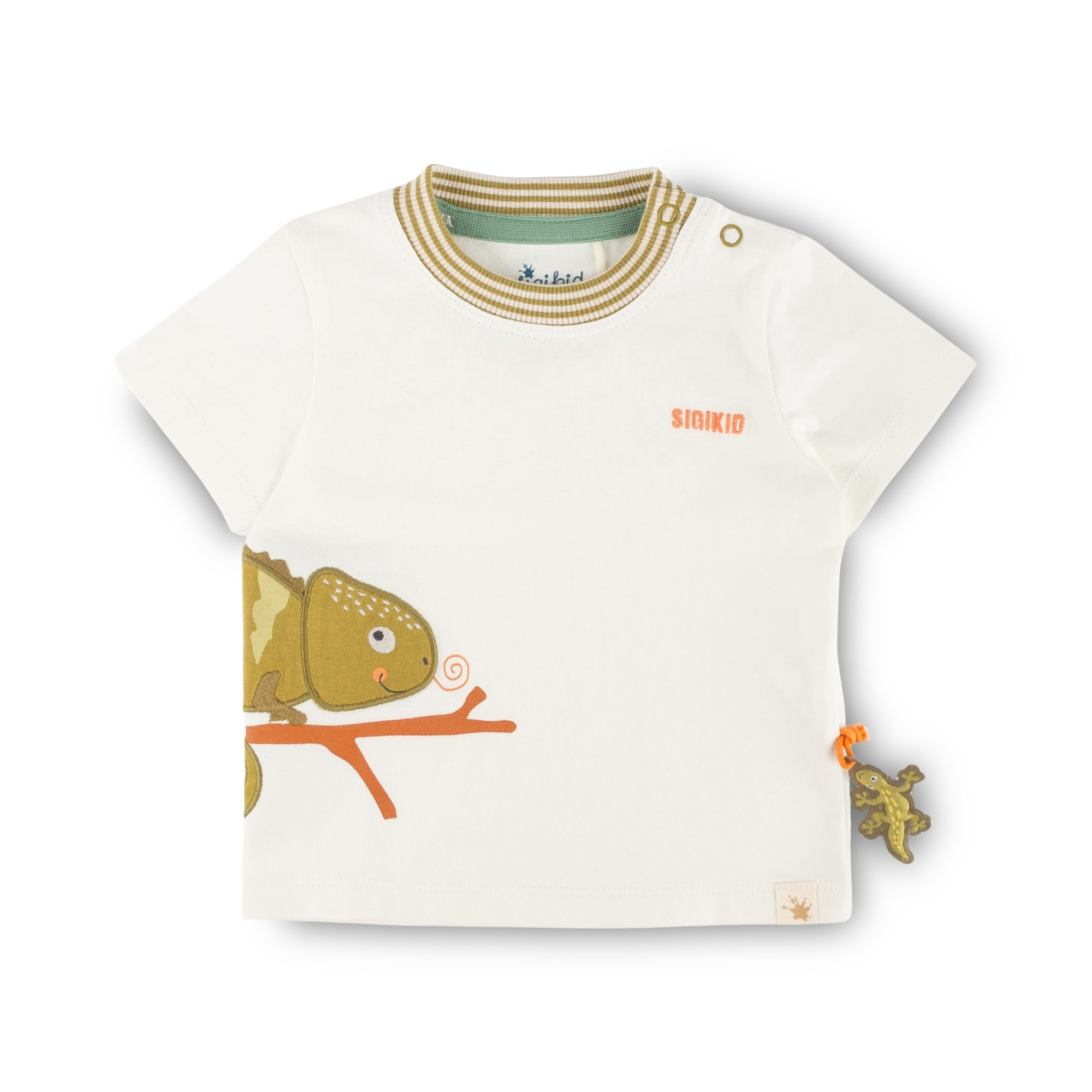 Baby T-shirt chameleon cream white, Jungle