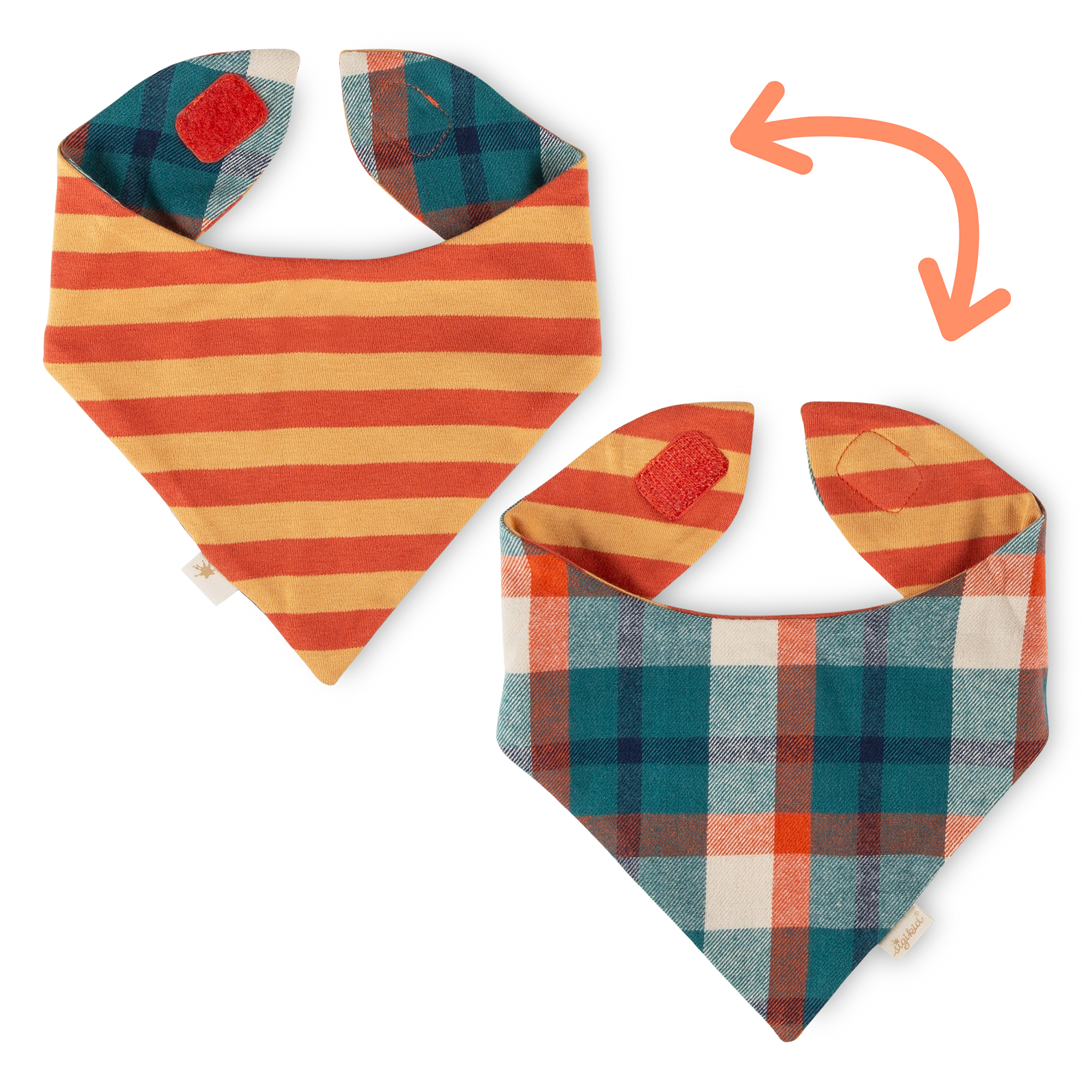 Reversible baby bandana bib Wild Fox