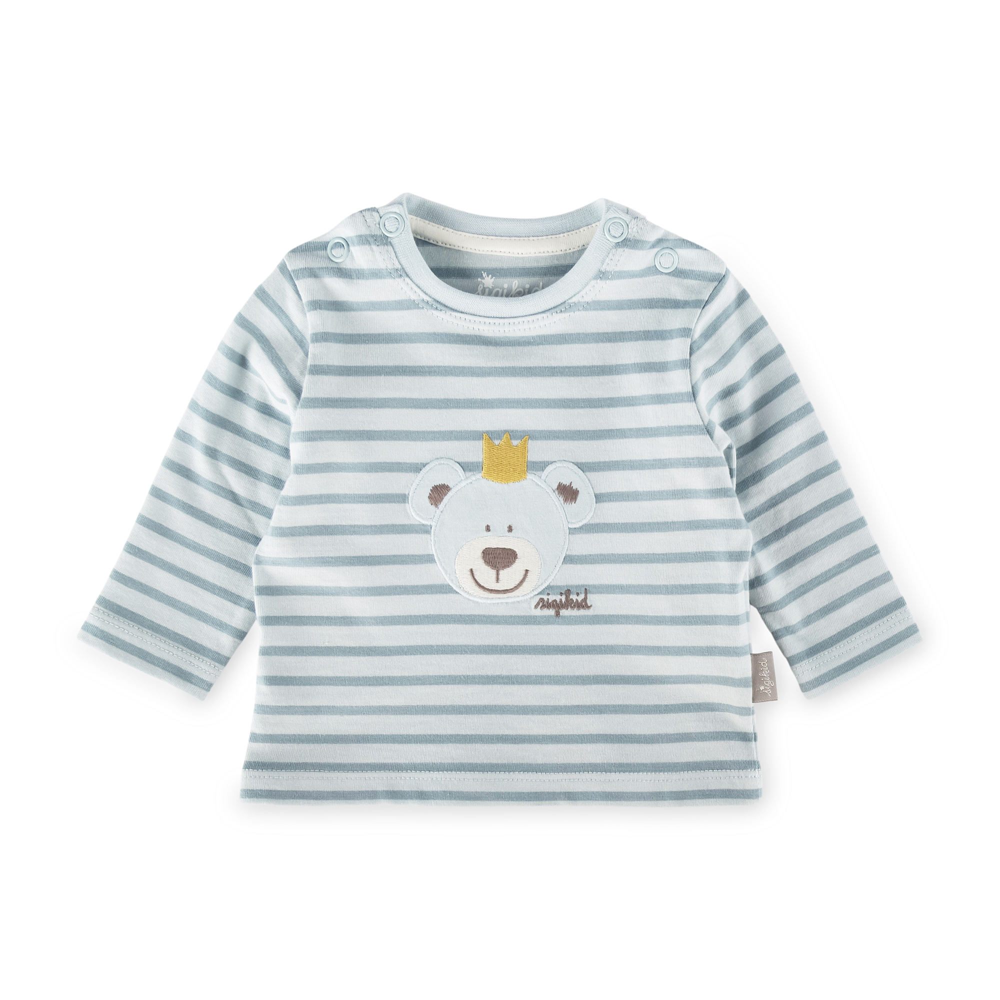 Baby Langarm Ringelshirt Krönchen Bär, blau Baby Langarm Ringelshirt Krönchen Bär, blau