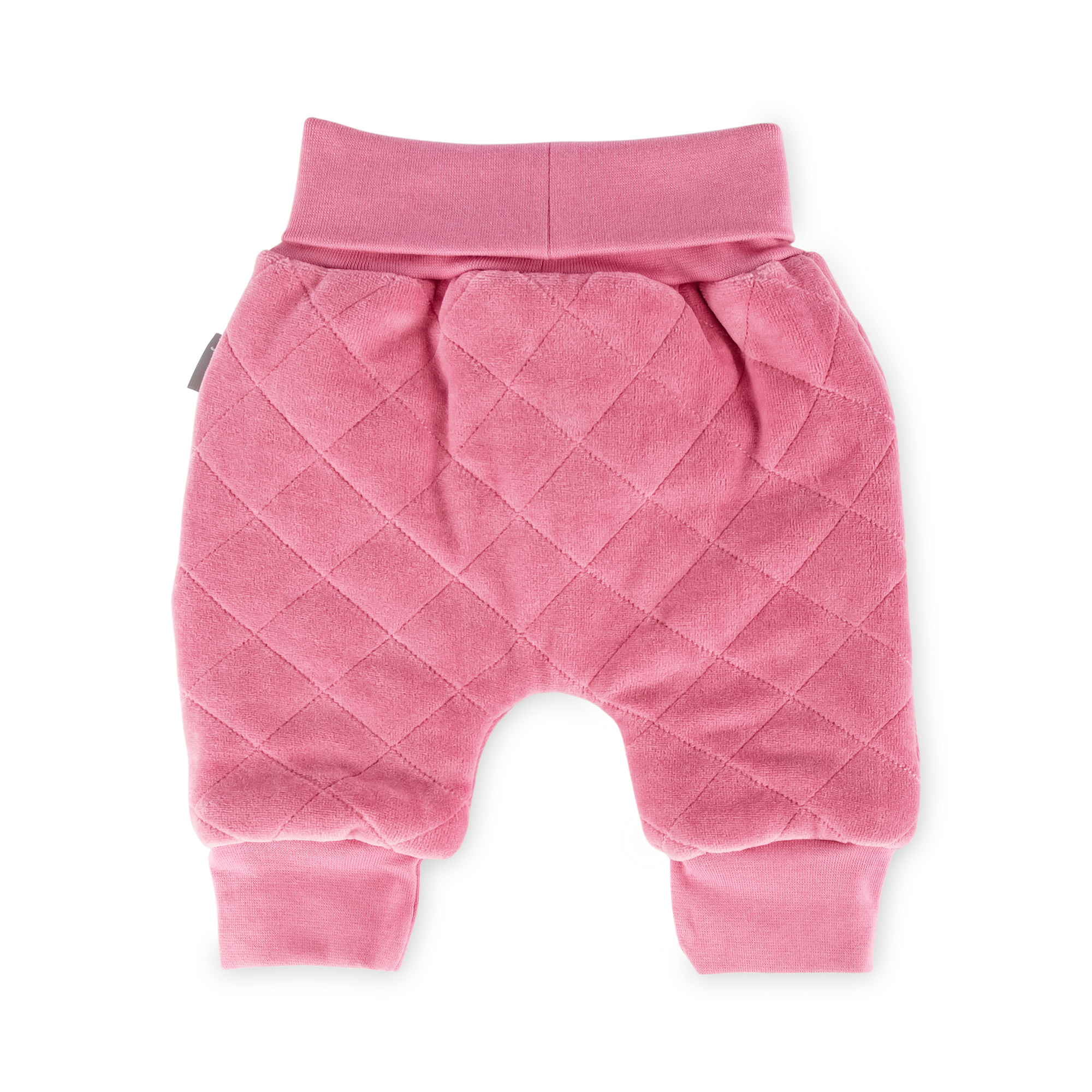 Baby quilted velour pants, lined, pink