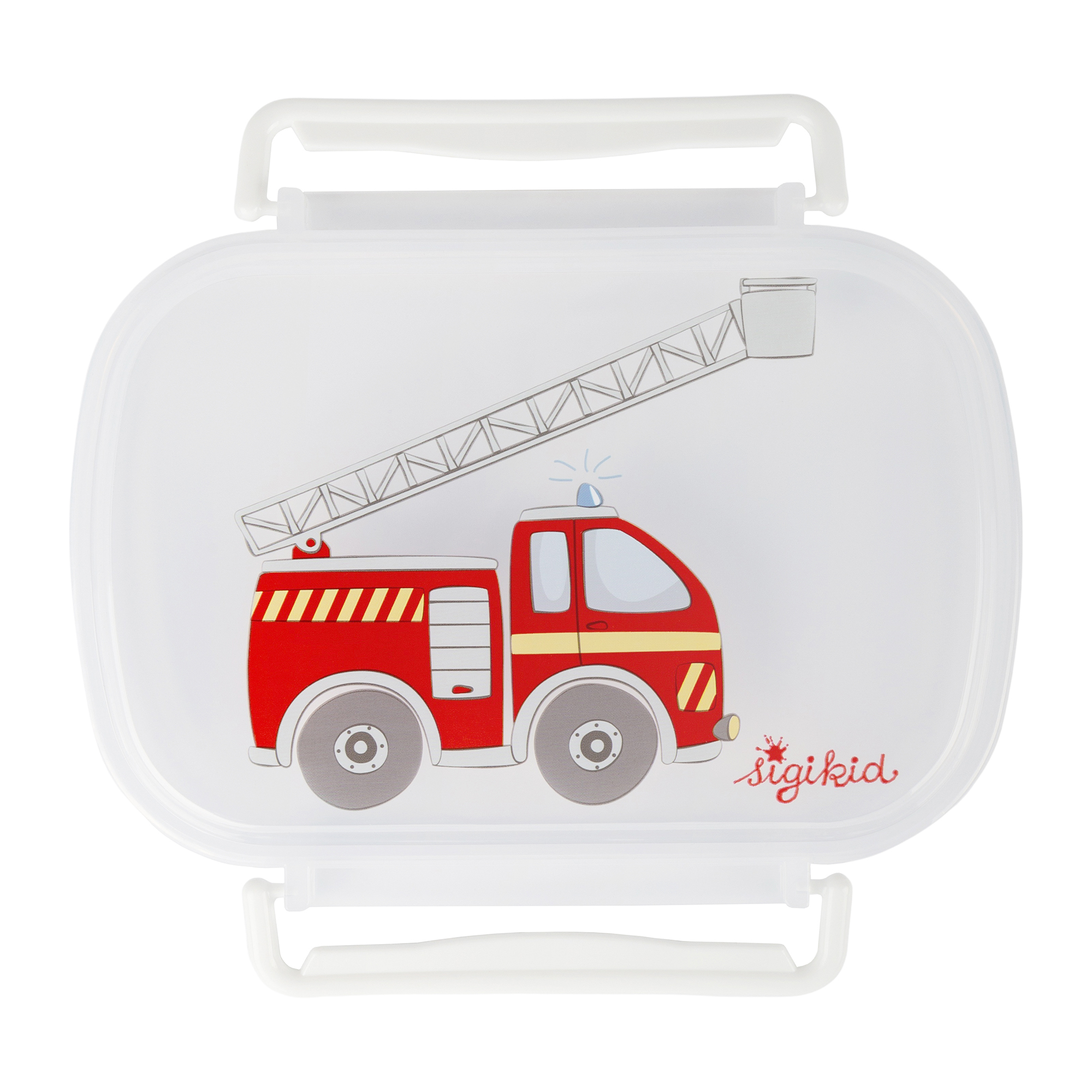 Lunchbox fire truck, including veggie tray