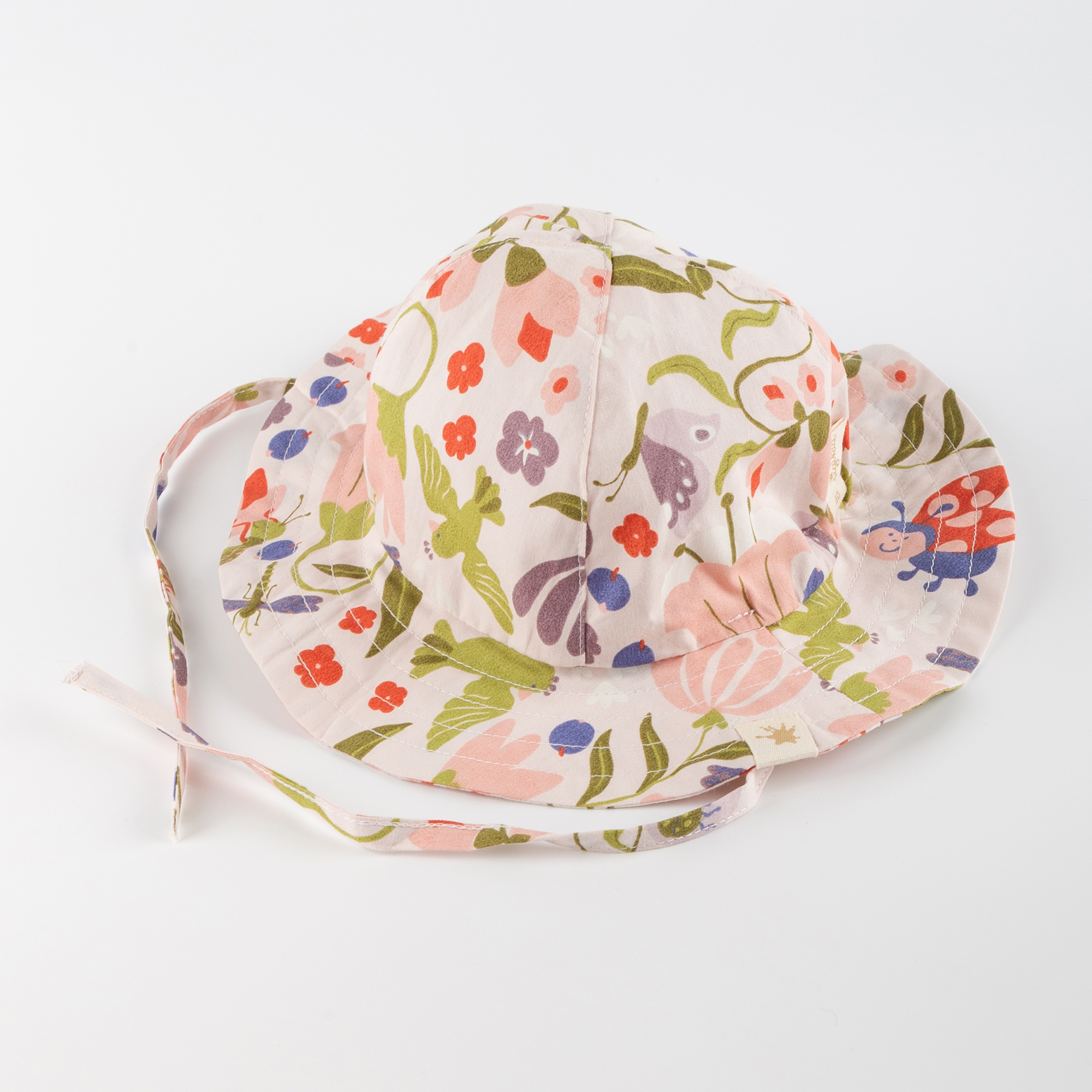 Brimmed baby sun hat flower meadow, Happy Ladybug