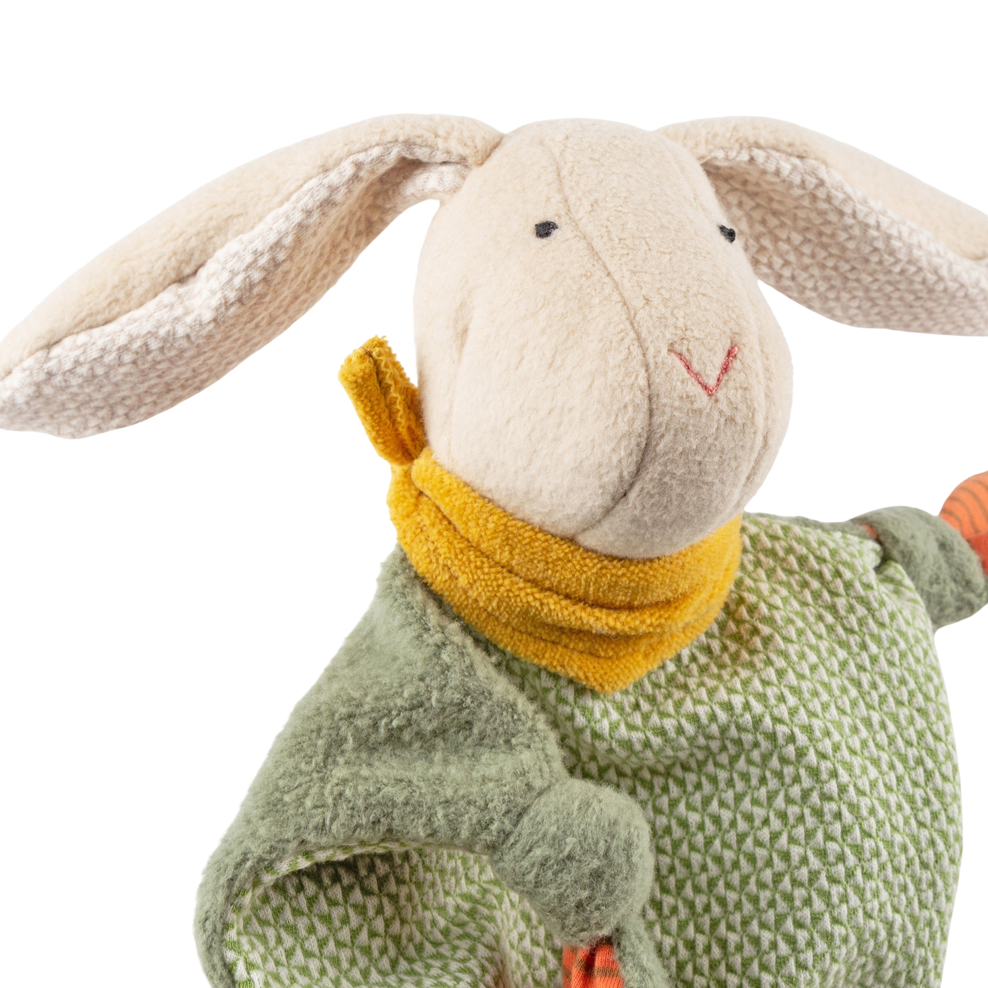 Soft organic baby comforter bunny, Green