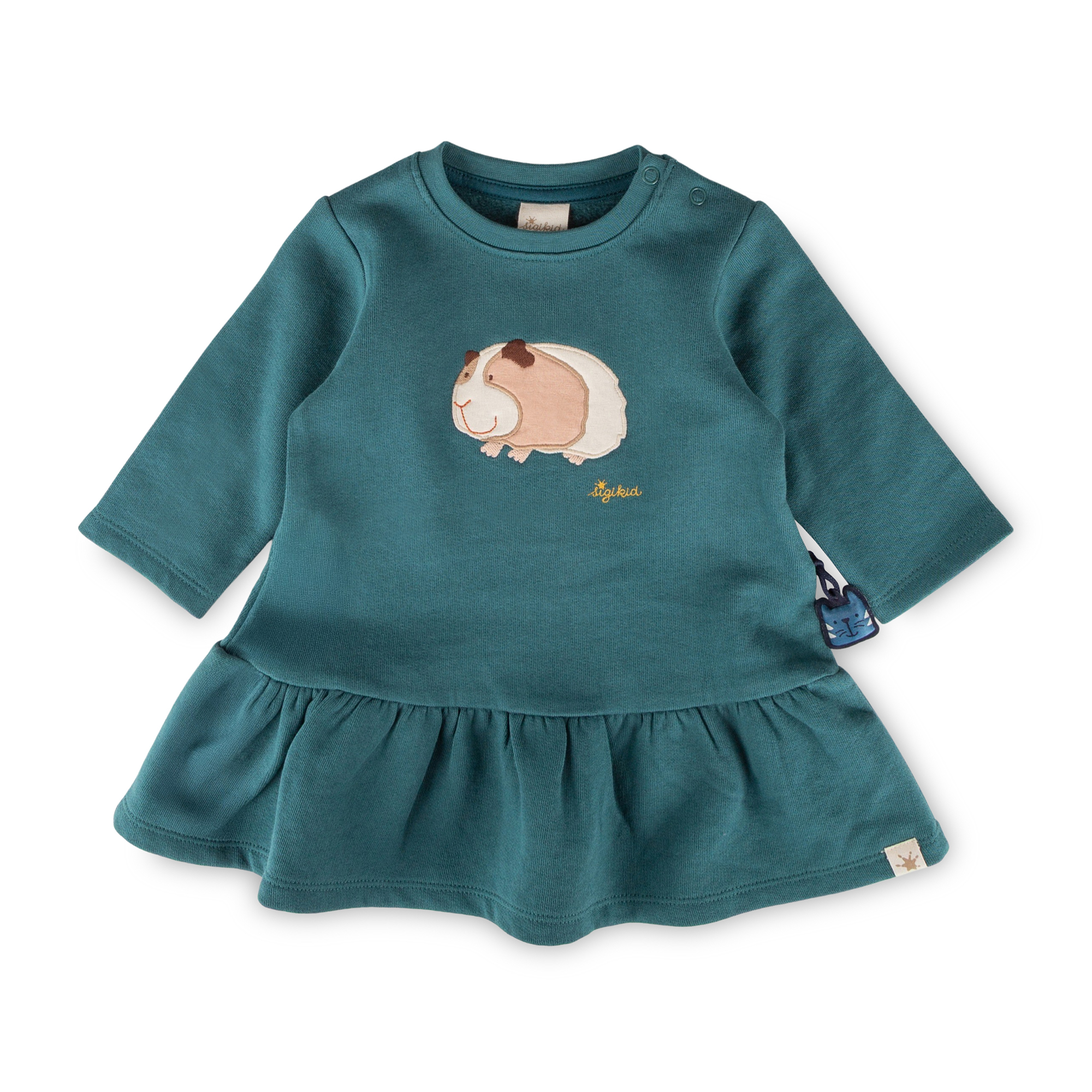 Baby Sweatkleid Meerschweinchen, petrolblau