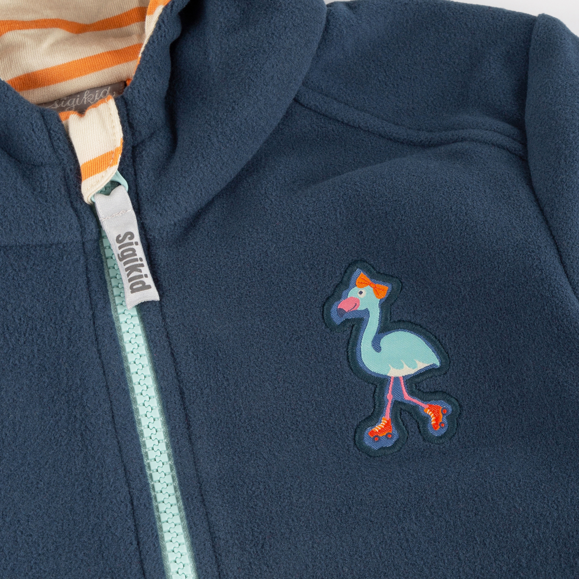 Dunkelblaue Kinder Fleecejacke Wild Flamingo