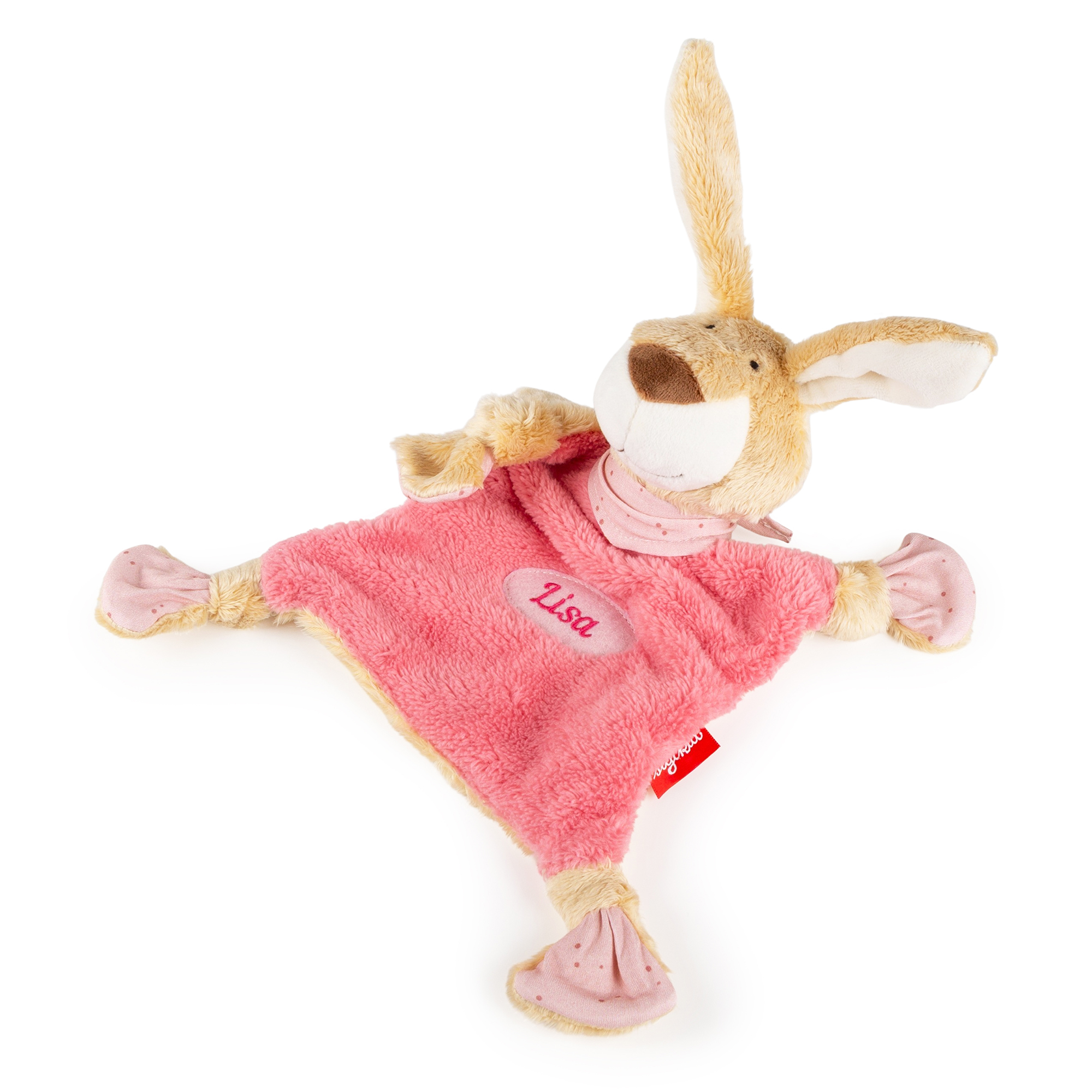 Individualized baby lovey rabbit, pink