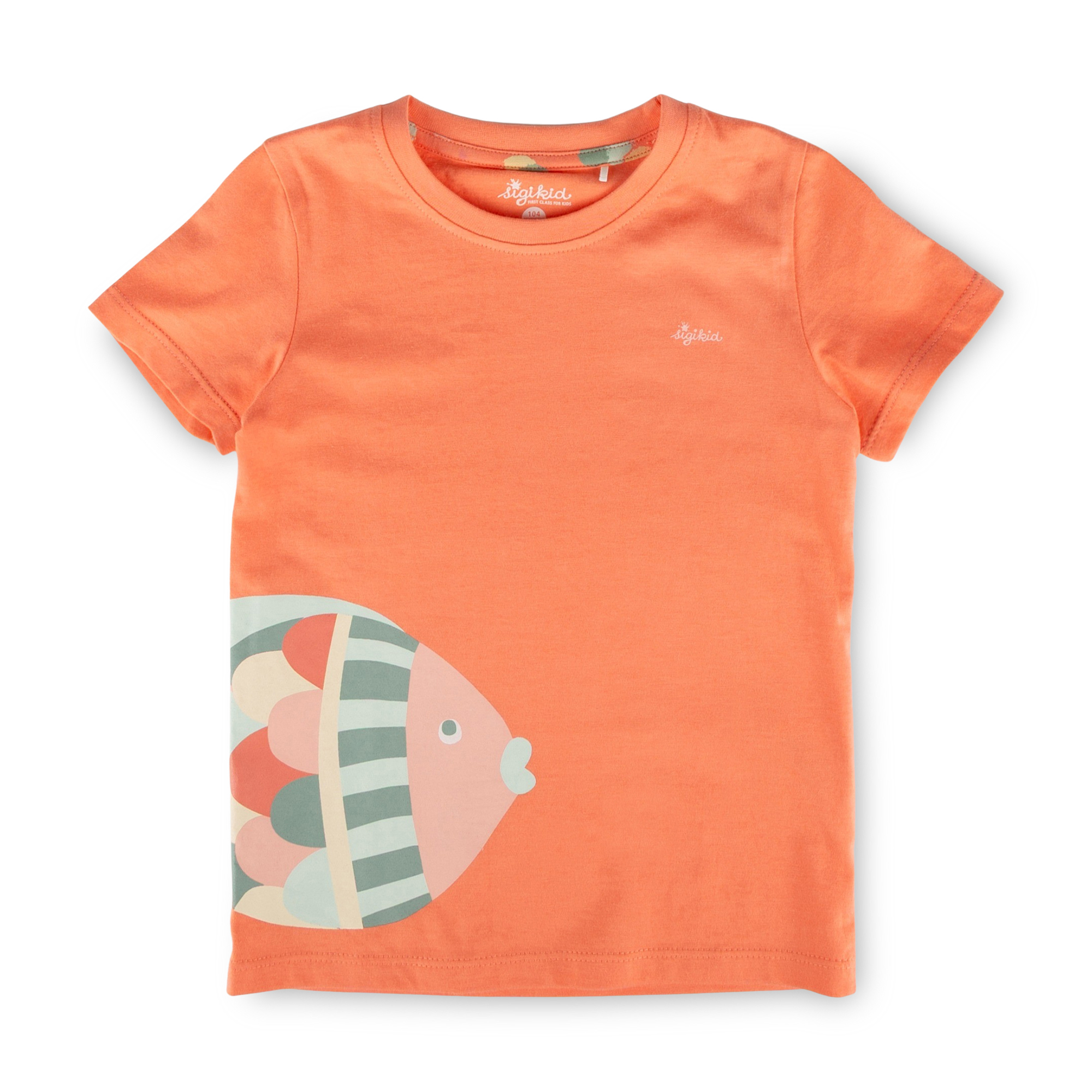 Children's shorty pyjamas, coral pink fish
