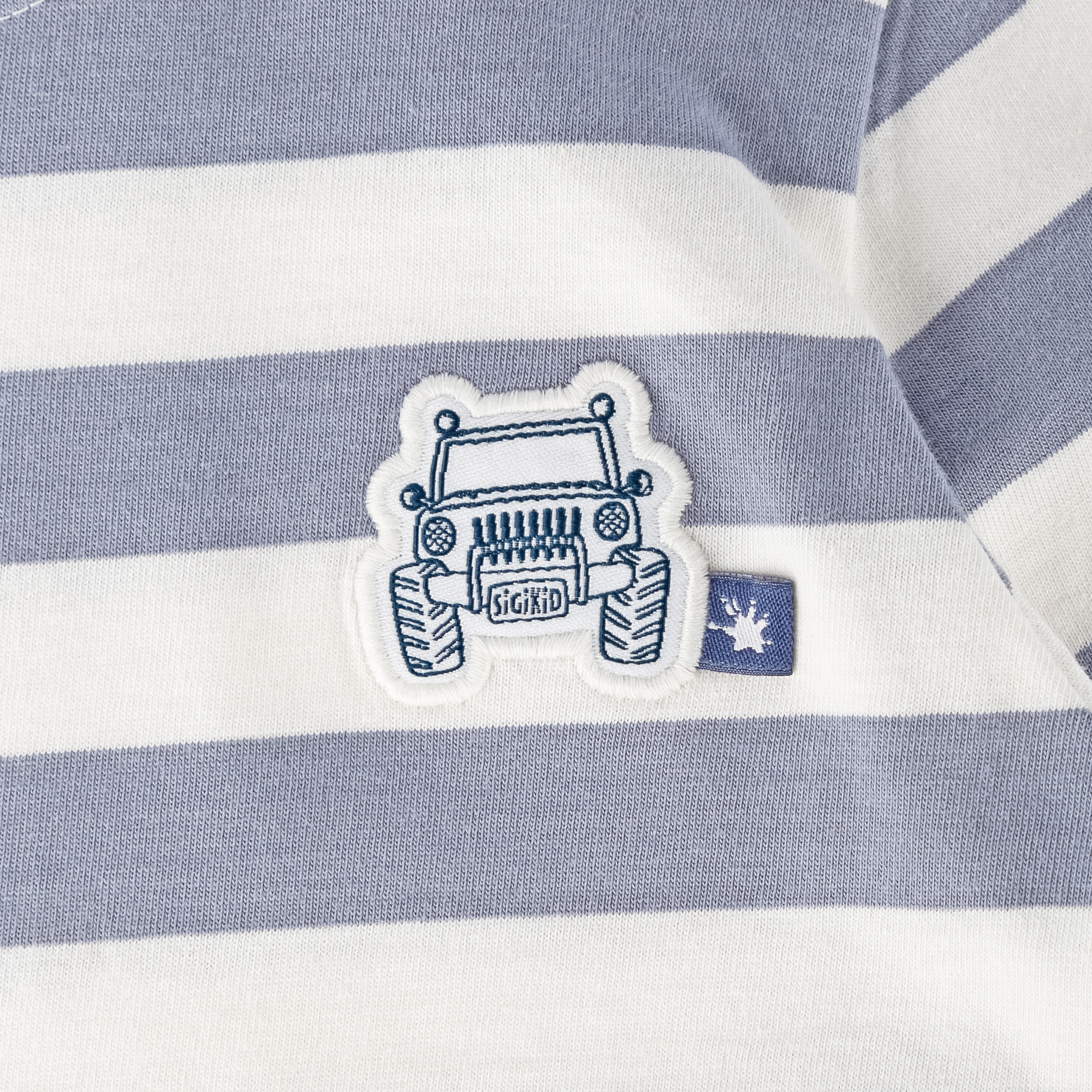 Striped children's long sleeve Tee jeep patch