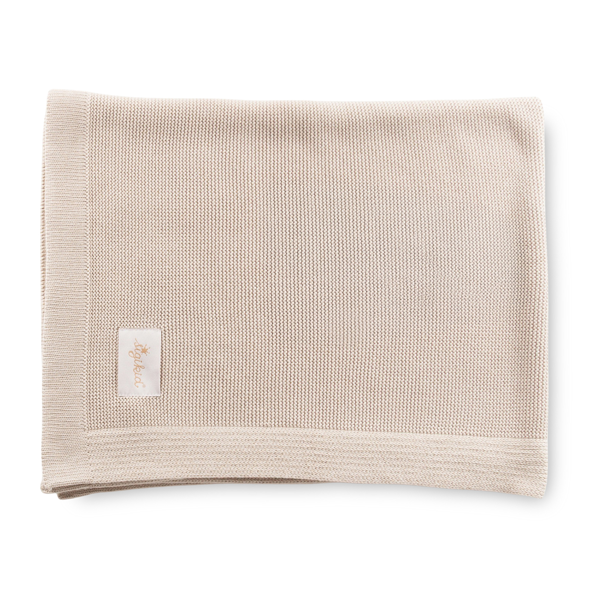 Soft knitted baby blanket, beige, Knitted Love