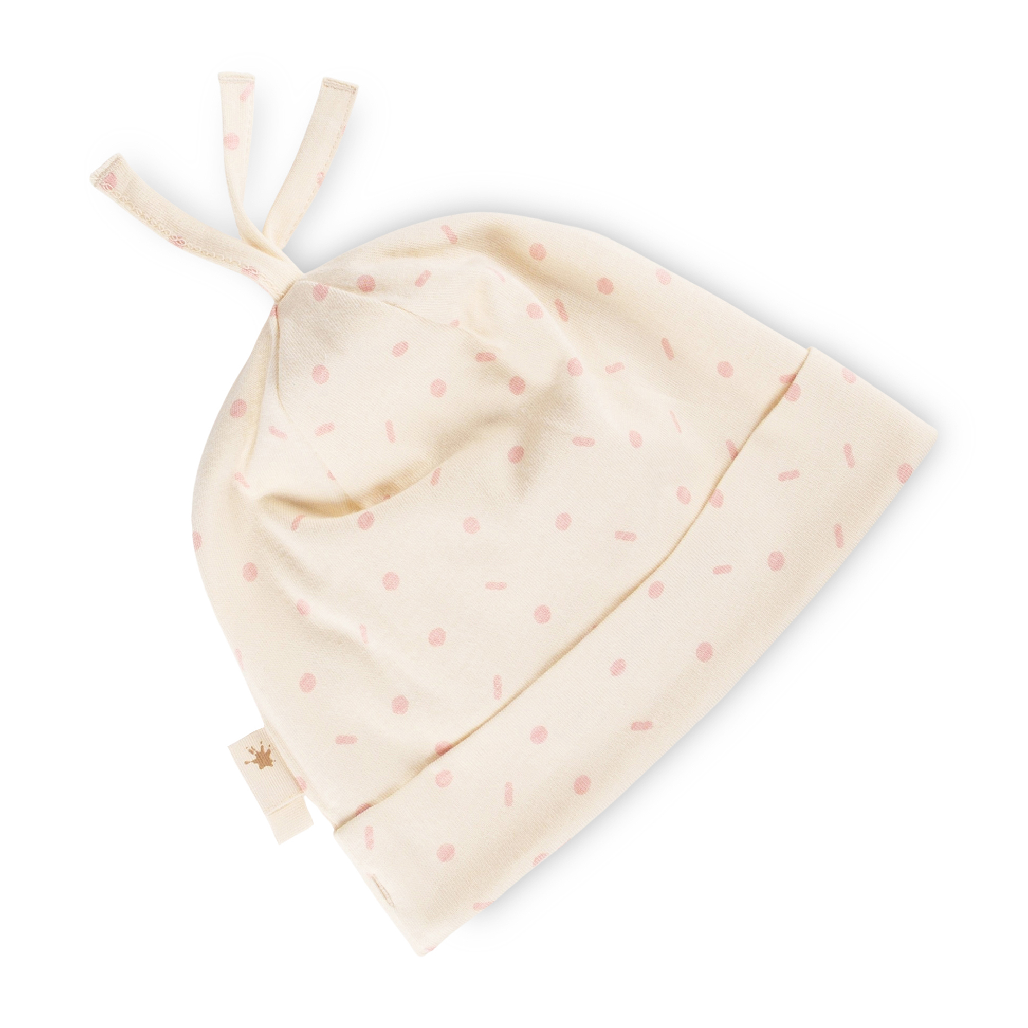 Babymütze cremeweiß/rosa, Petit Croissant
