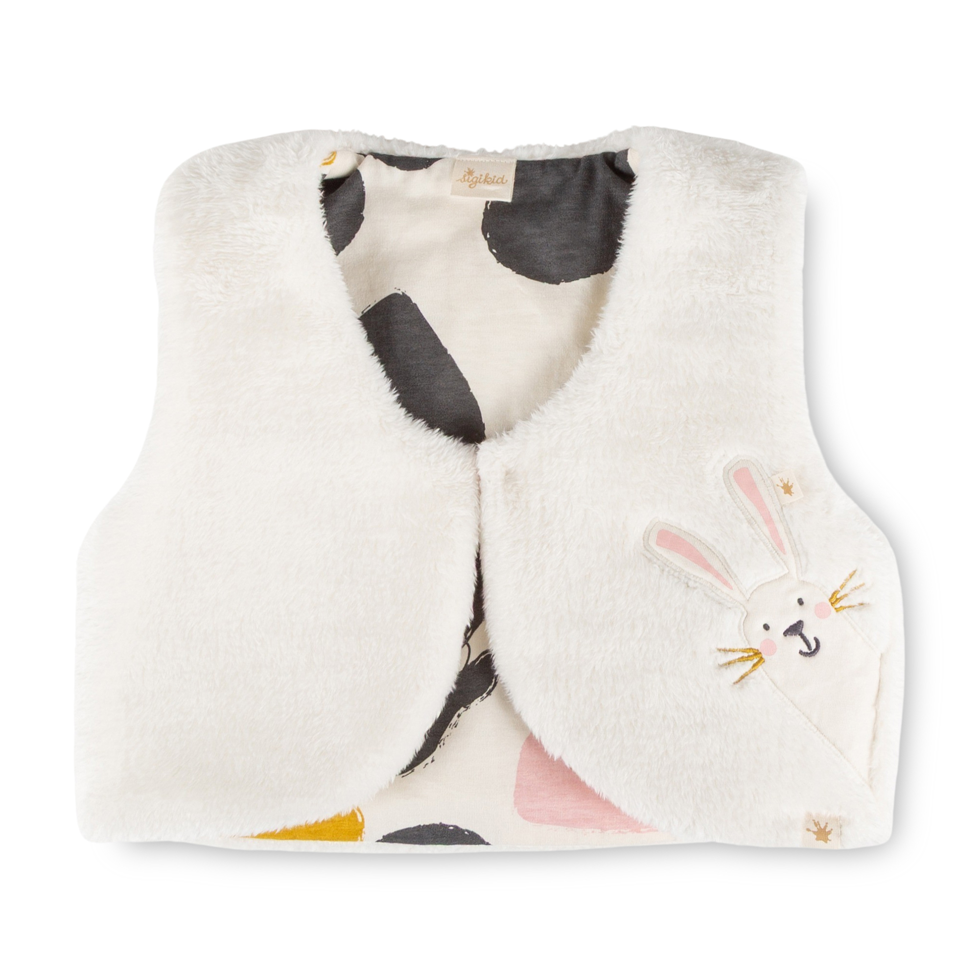 Children's sherpa fleece vest Snow Bunny, lined