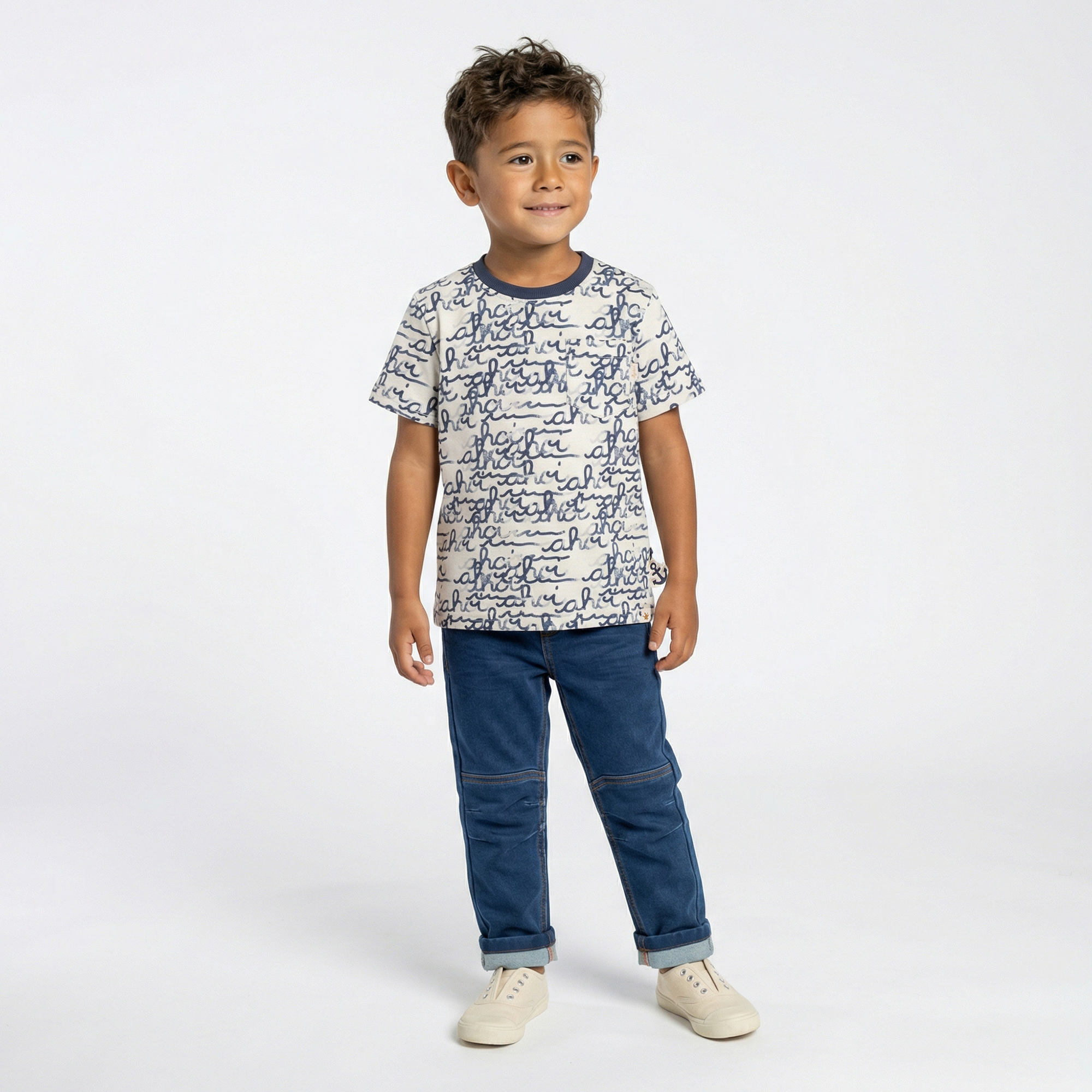 Lässige Kinderjeans mit Dehnbund und Bändchen