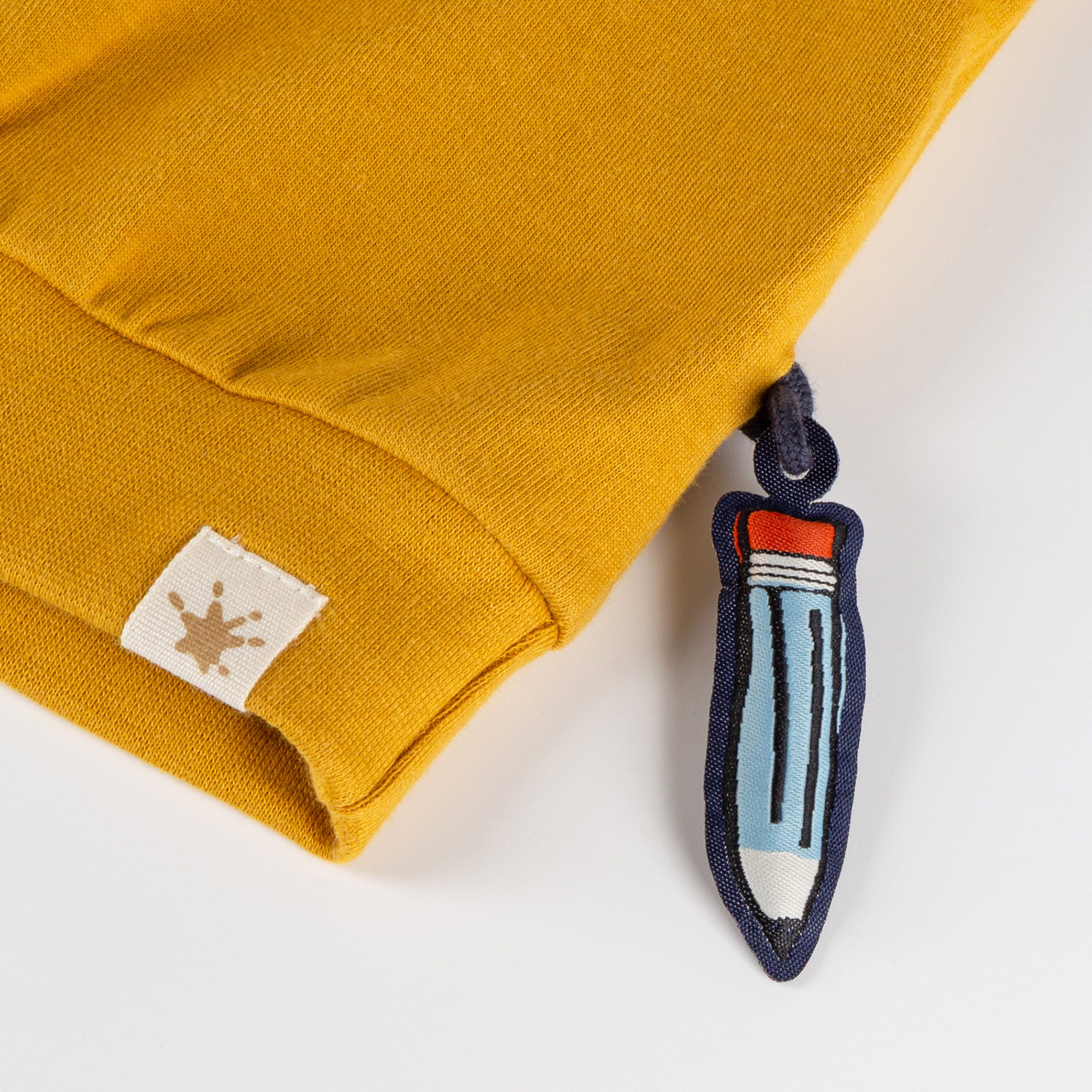 Oversized children's long sleeve Tee owl, yellow