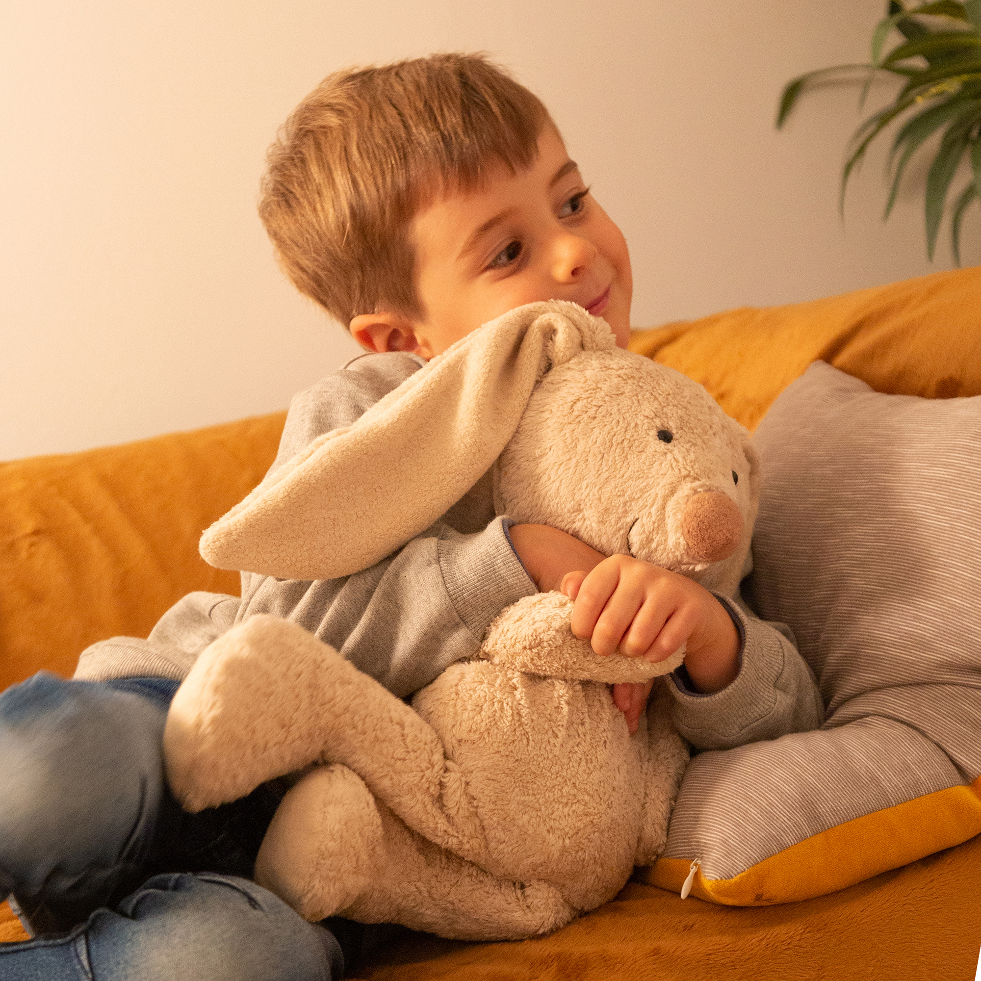 Plush toy rabbit, large, organic cotton Plush toy rabbit, large, organic cotton