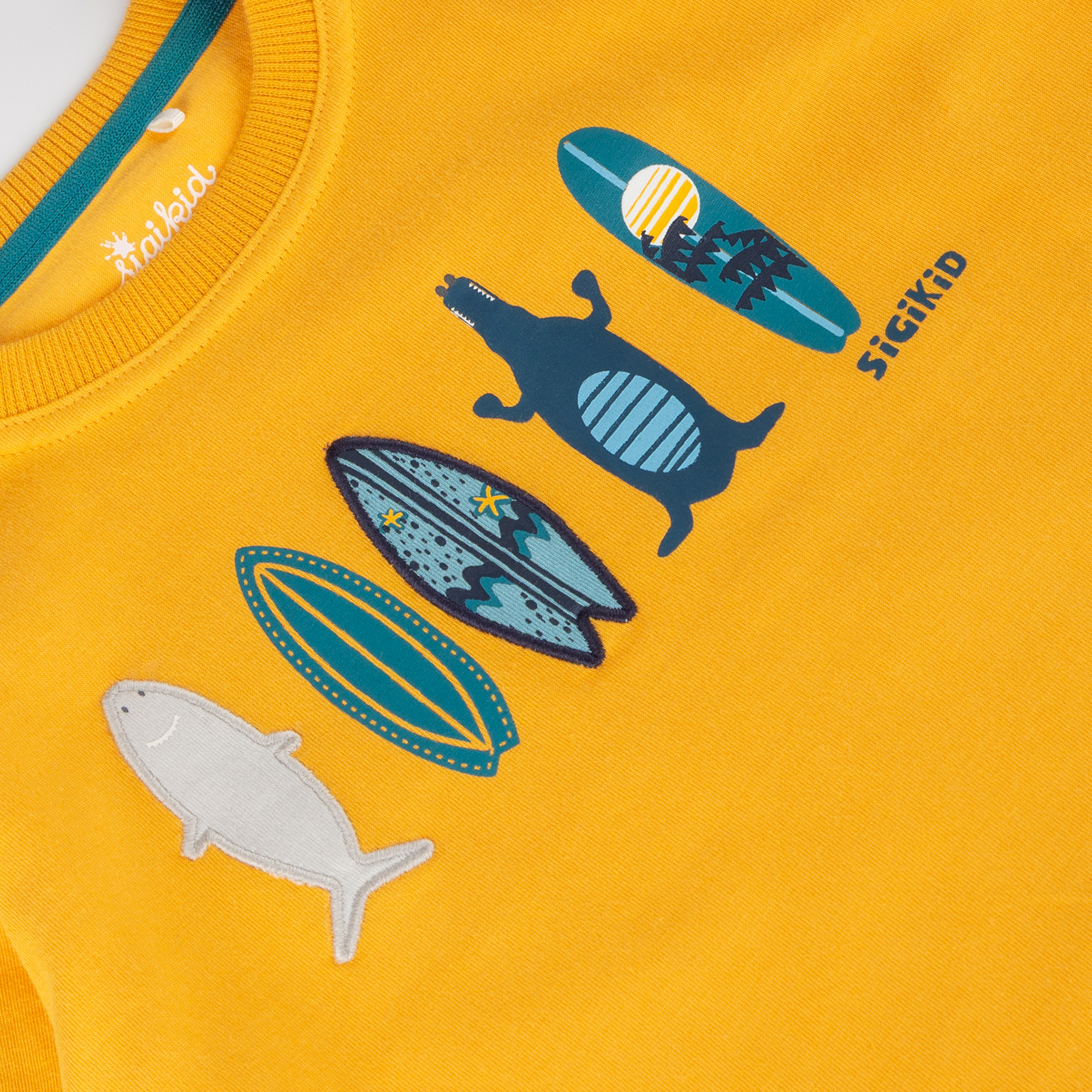 Children's long sleeve Tee Surfing, Blue & Bright
