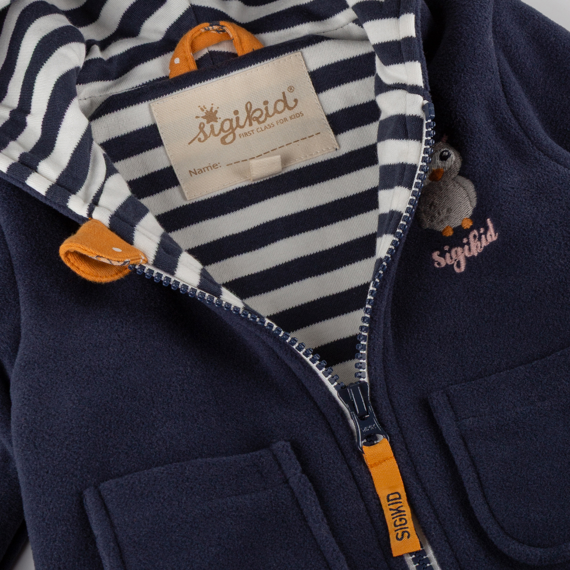 Baby Fleecejacke Eule Curious Owl, dunkelblau