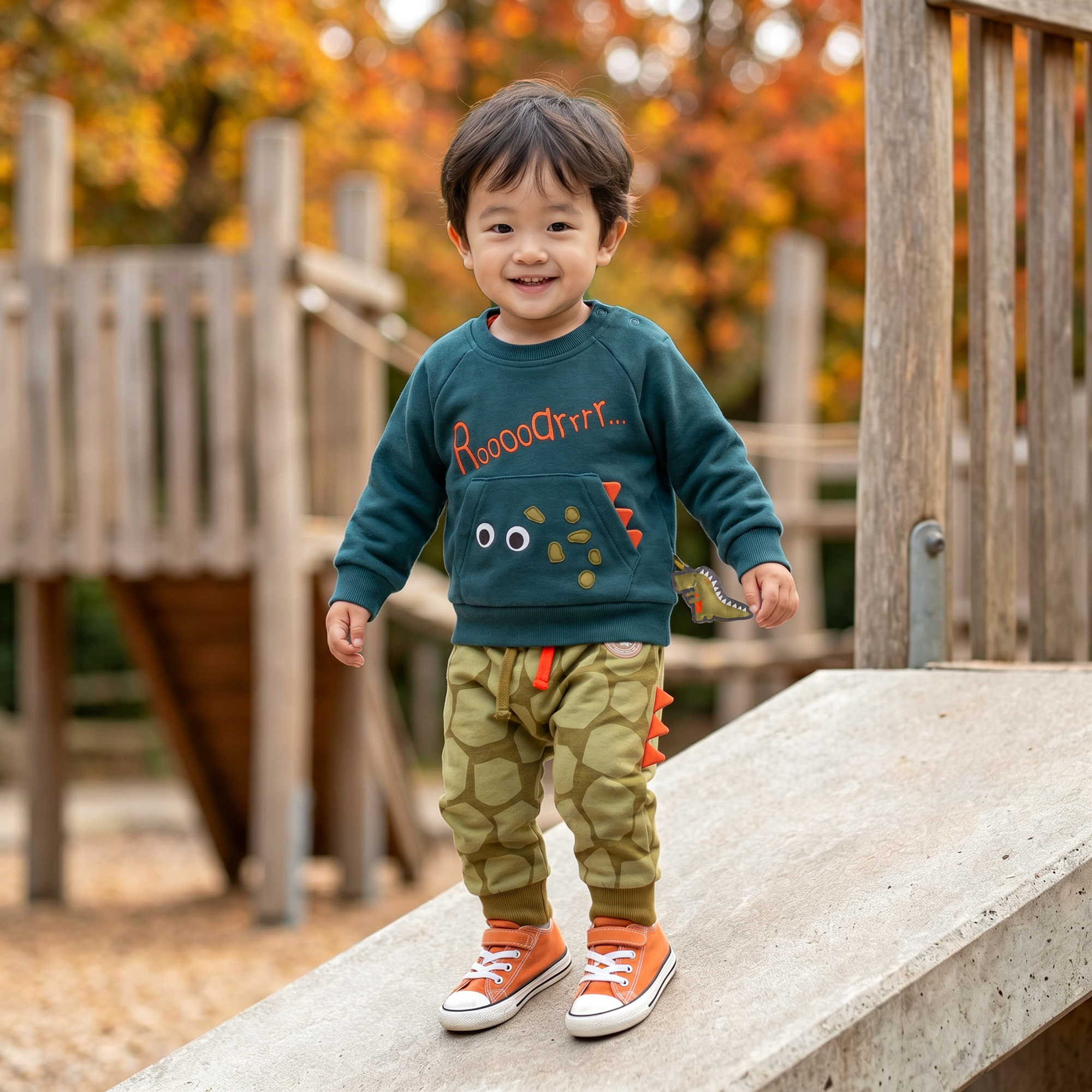 Baby Sweatshirt Roar mit Fronttasche, Dino Fun
