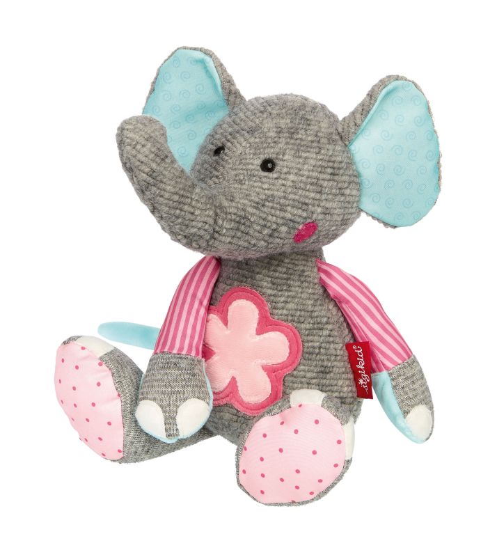 Sigikid Kuscheltier Elefant rosa, Patchwork Sweety