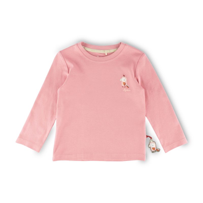 Sigikid Kinder Langarmshirt mit Stickmotiv Kakadu, rosa