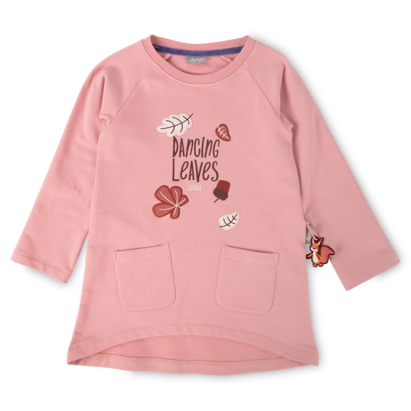 Sigikid Kinder Sweatkleid Dancing Leaves in Rosa