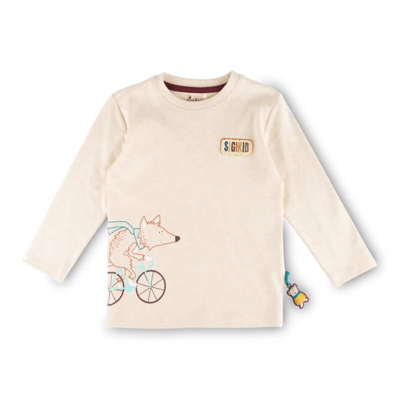 Sigikid Kinder Langarmshirt Fuchs, beige meliert