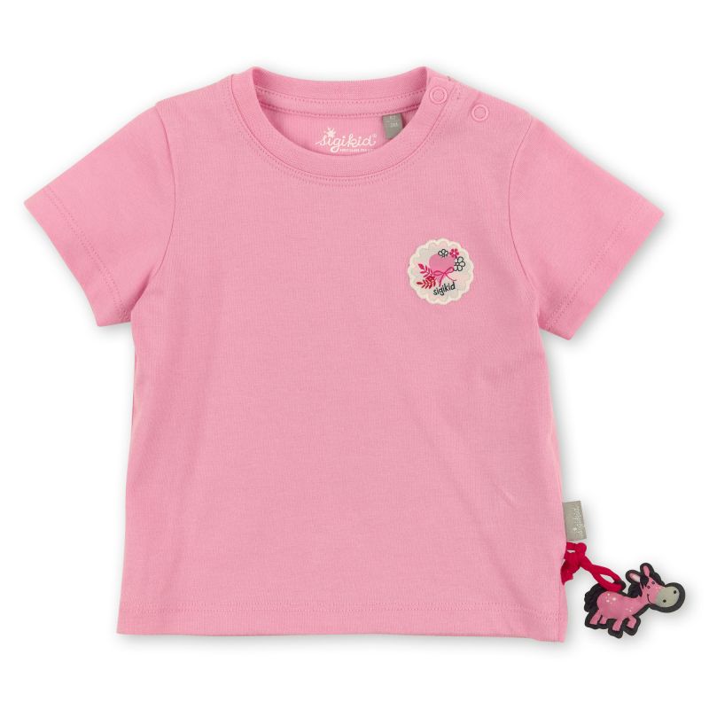 Sigikid Rosa Baby T-Shirt mit Herzchen Stickerei