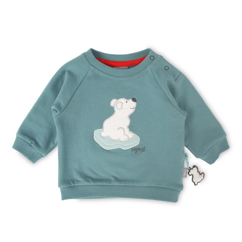 Sigikid Baby Sweatshirt mit Eisbär Motiv, türkis