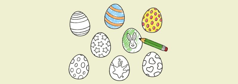  Ausmalbild: Ostereier 