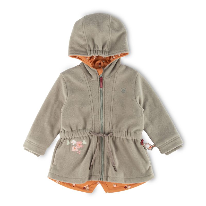 Sigikid Kinder Fleecejacke mit Kapuze und Stickmotiv Blumen