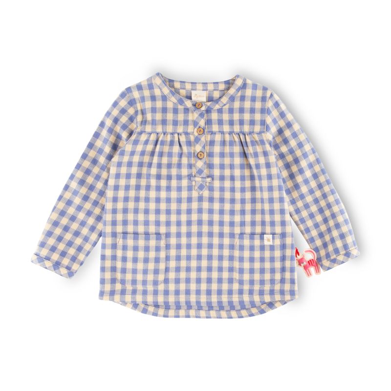 Sigikid Kinder Karo Flanellbluse, blau-weiß