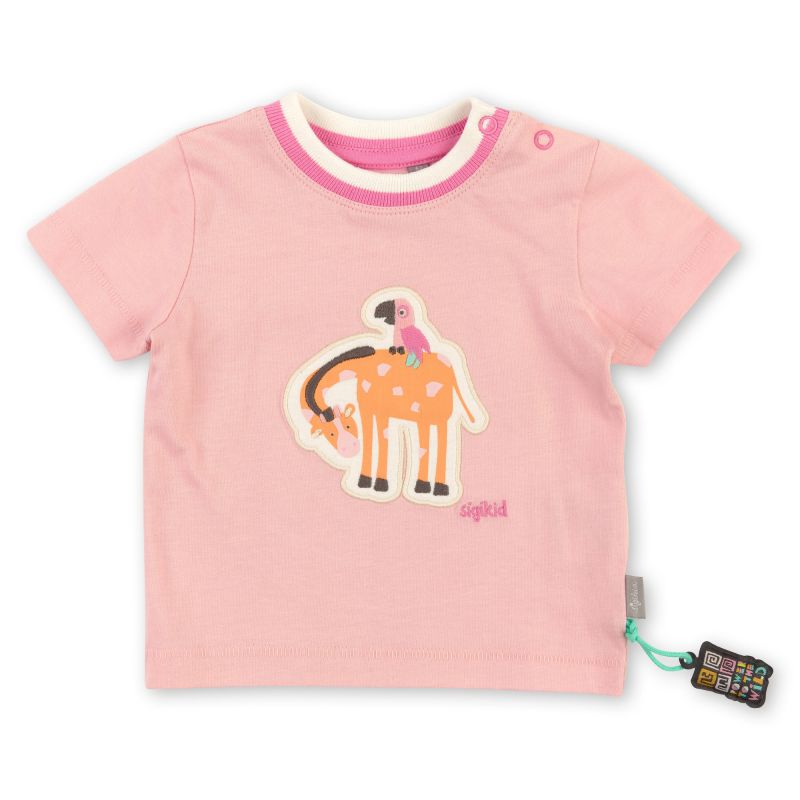 Sigikid Baby T-Shirt, zartrosa mit Giraffen Motiv