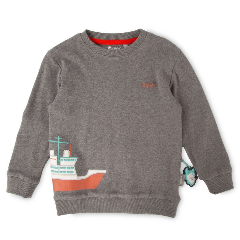 Sigikid Graumeliertes Kinder Langarmshirt Polarschiff